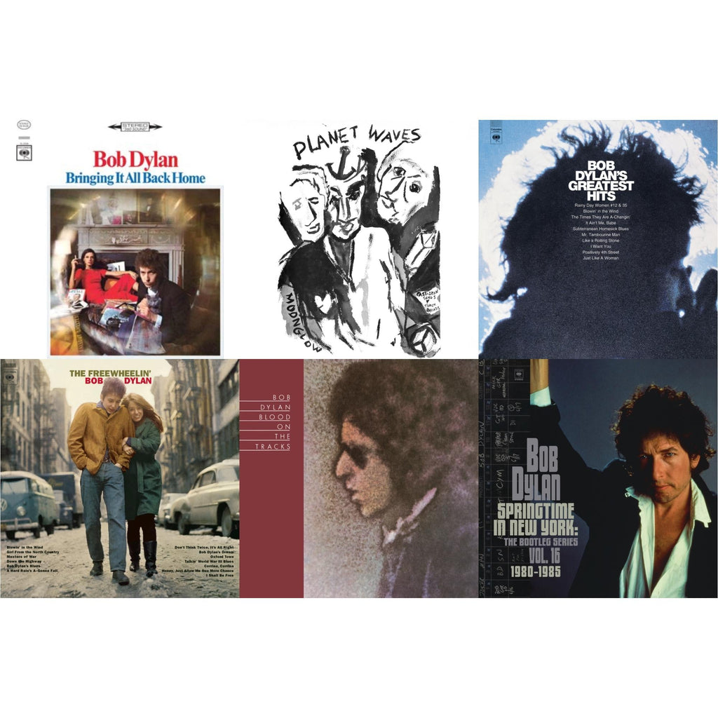 Planet Waves (150G LP Vinyl/Dl) & Blood On The Tracks (150G/Dl Insert) & Springtime In New York: The Bootleg Series Vol. 16 (1980-1985) (2LP) & Bringing It All Back Home & Freewheelin Bob Dylan (140G/Dl Code) & Greatest Hits (150G/Dl Card)