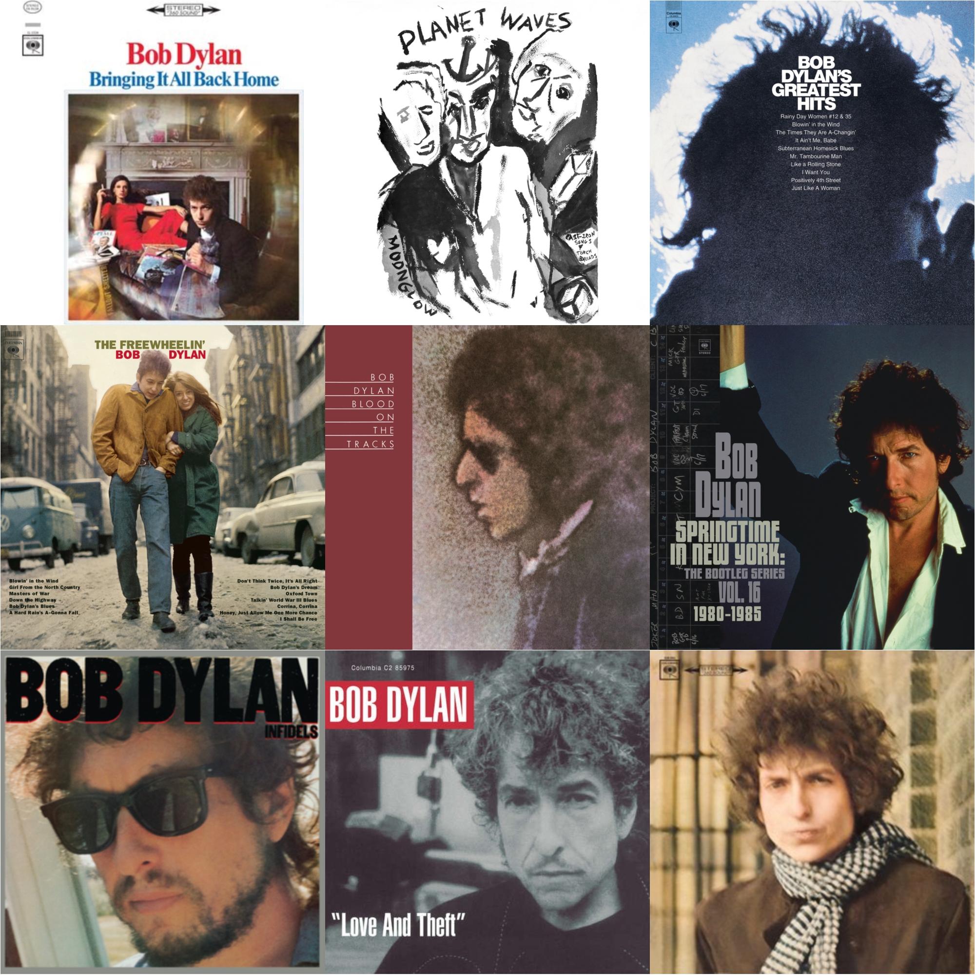 Bob Dylan - Infidels (150G/Dl Insert) & Planet Waves (150G LP Vinyl/Dl) & Blood On The Tracks (150G/Dl Insert) & Springtime In New York: The Bootleg Series Vol. 16 (1980-1985) (2LP) & Bringing It All Back Home & Blonde On Blonde & Freewheelin Bob