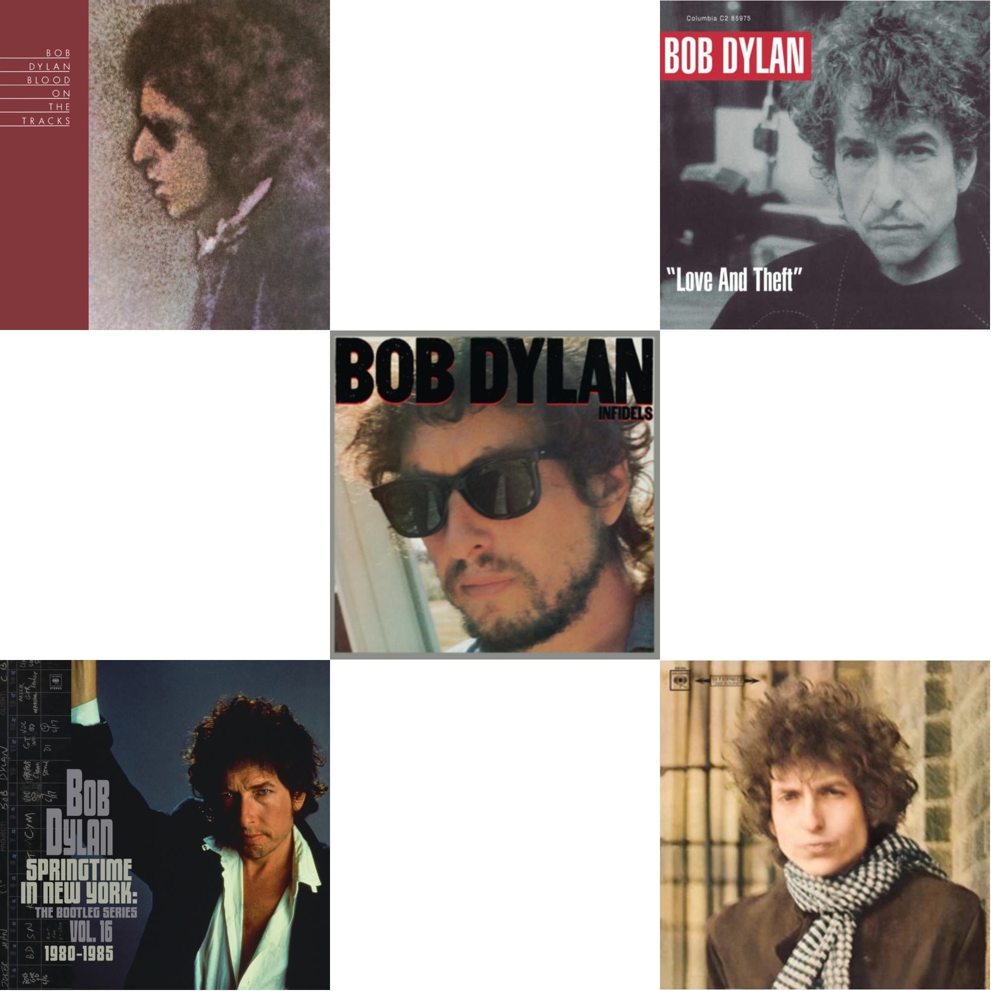 Infidels (150G/Dl Insert) & Blood On The Tracks (150G/Dl Insert) & Springtime In New York: The Bootleg Series Vol. 16 (1980-1985) (2LP) & Blonde On Blonde & Love And Theft (2LP/150G/Dl Card)
