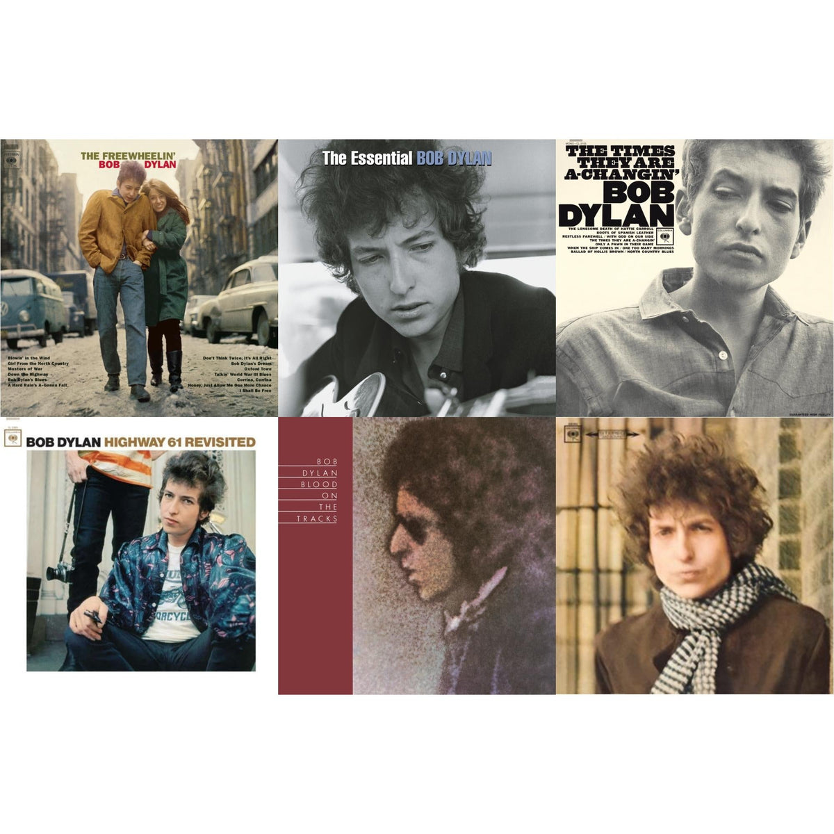 Blood On The Tracks (150G/Dl Insert) & Blonde On Blonde & Times They Are A-Changin (Mono) & Highway 61 Revisited & Essential Bob Dylan & Freewheelin Bob Dylan (140G/Dl Code)