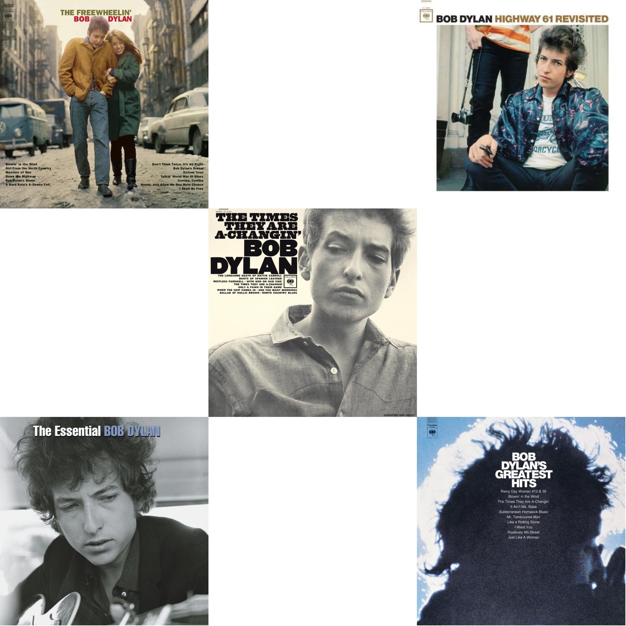 Times They Are A-Changin (Mono) & Highway 61 Revisited & Essential Bob Dylan & Freewheelin Bob Dylan (140G/Dl Code) & Greatest Hits (150G/Dl Card)