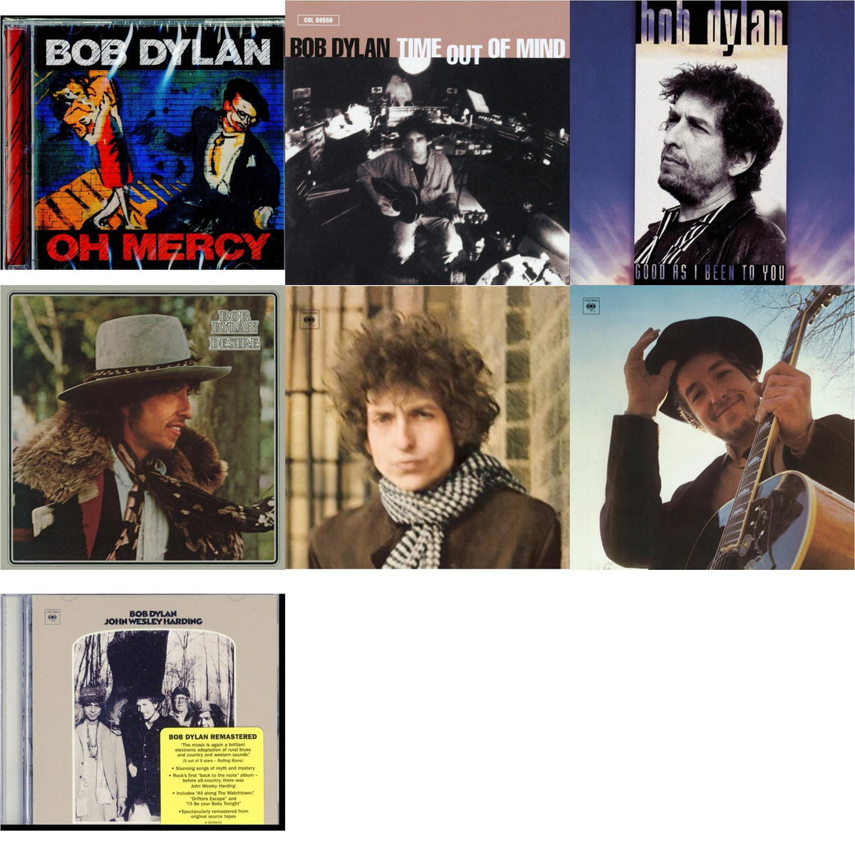 Time Out Of Mind & Oh Mercy & Desire & Nashville Skyline & John Wesley Harding & Blonde On Blonde & Good As I Been To You