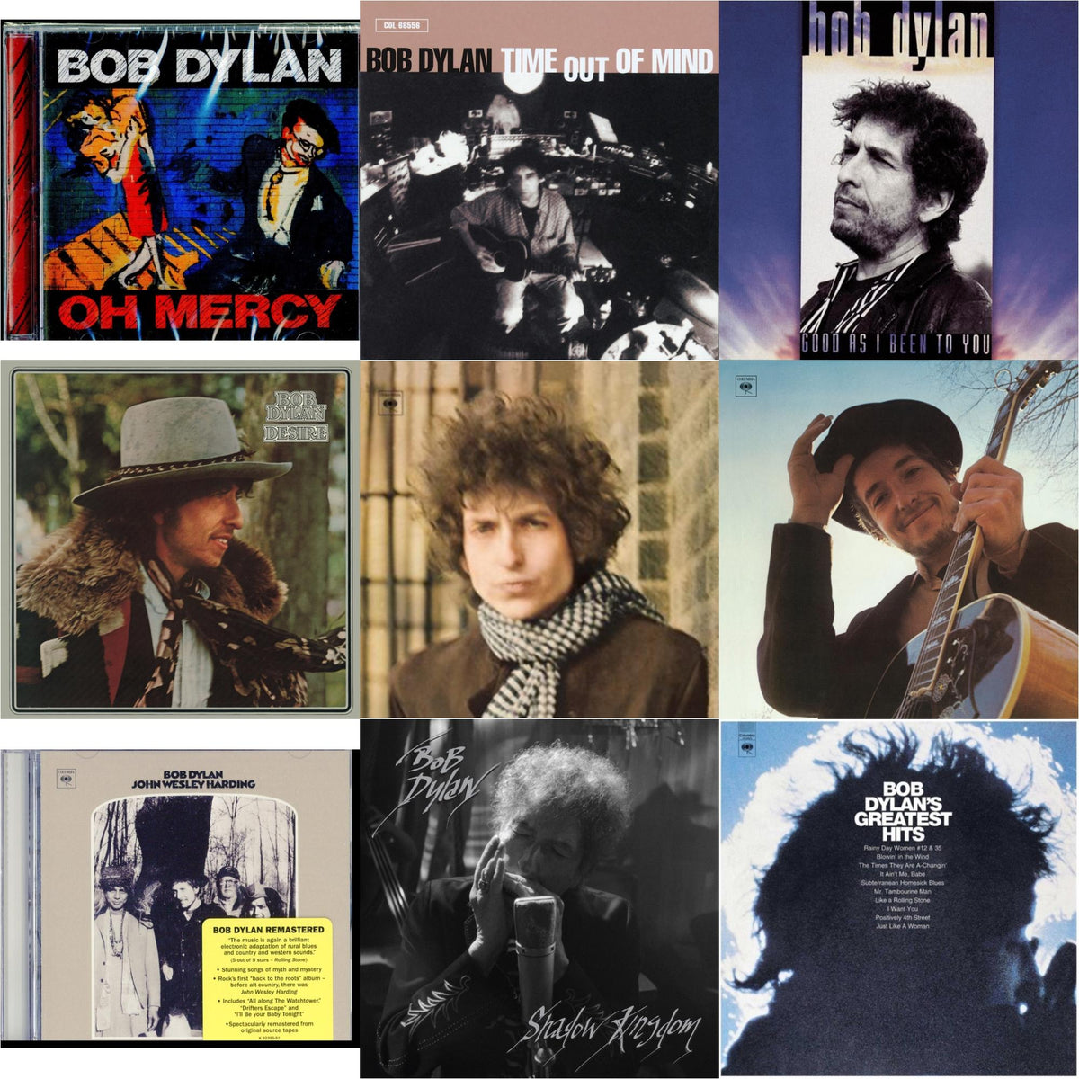 Greatest Hits Vol.1 & Time Out Of Mind & Shadow Kingdom & Oh Mercy & Desire & Nashville Skyline & John Wesley Harding & Blonde On Blonde & Good As I Been To You