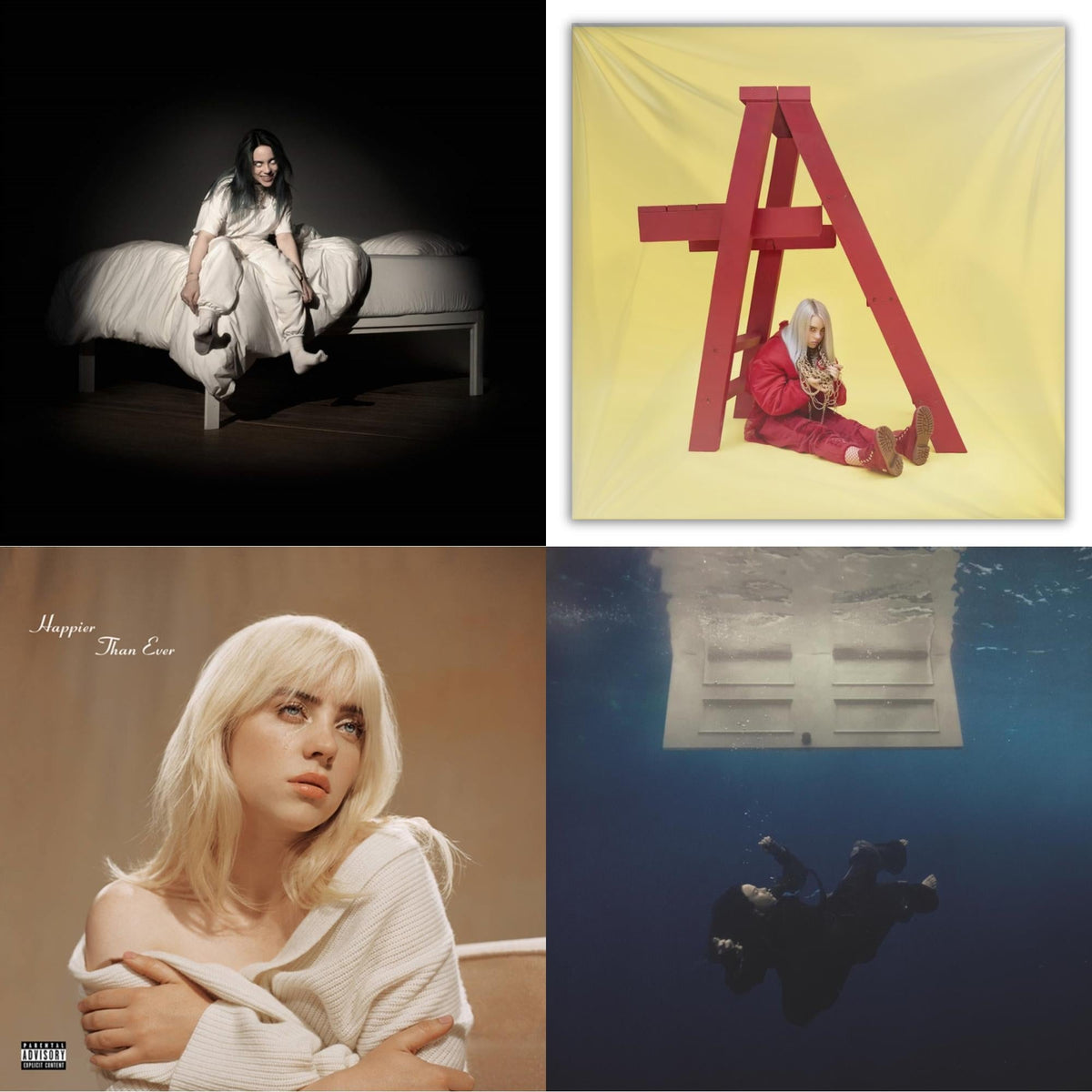 Happier Than Ever (2LP/Recycled Vinyl/Rainbow Foil Jacket) (Rsd) & Hit Me Hard & Soft (Recycled Black LP Vinyl) & Billie Eilish - Dont Smile At Me (Black LP Vinyl) & When We All Fall Asleep, Where Do We Go? (Pale Yellow LP Vinyl)