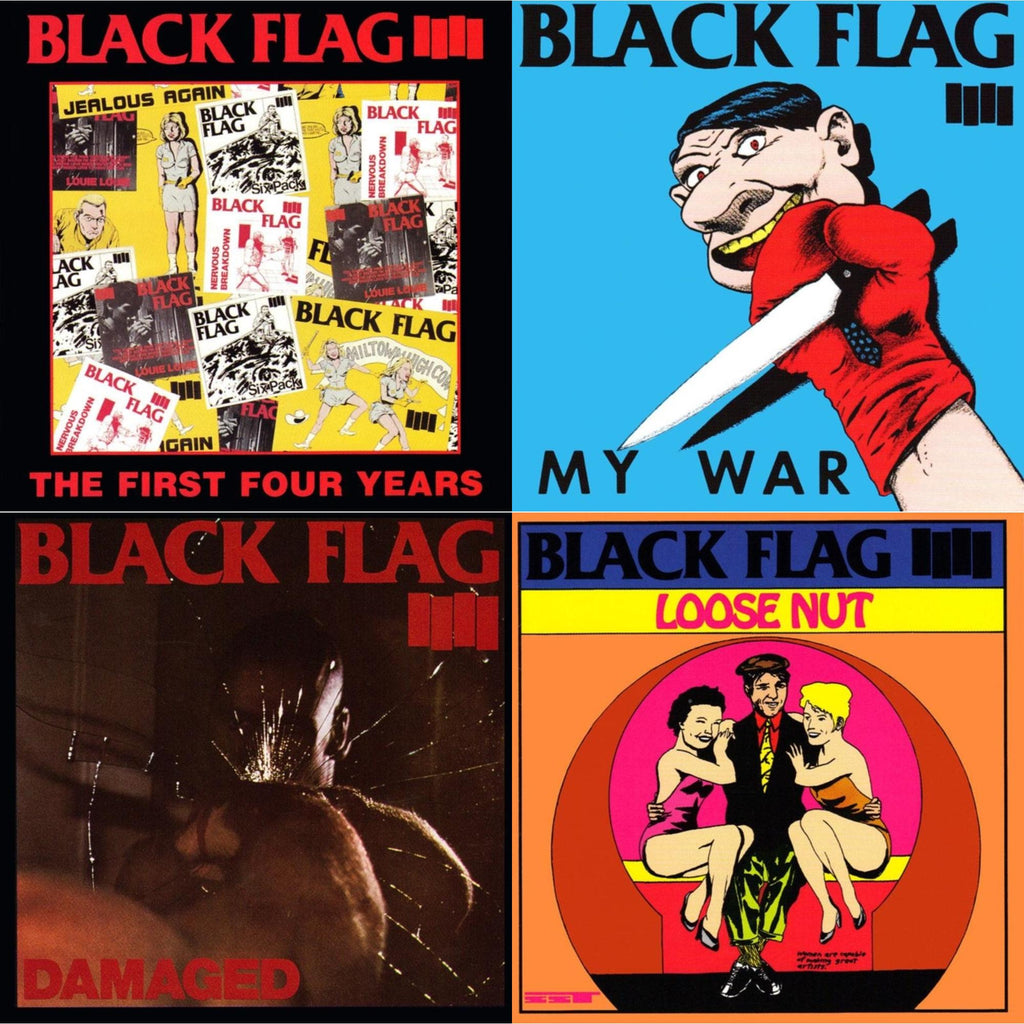 Black Flag - First Four Years & My War & Damaged & Loose Nut - LP Vinyl Bundle