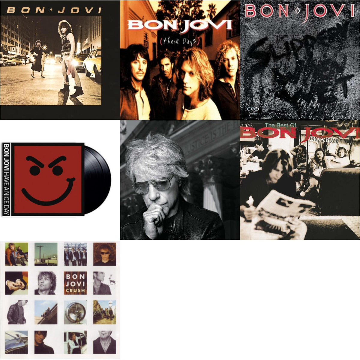 Cross Road (2LP) & 2020 (2LP/Gold Vinyl) & Bon Jovi (180G) & Slippery When Wet (180G) & These Days (180G) & Crush (180G) & Have A Niceday (180G)