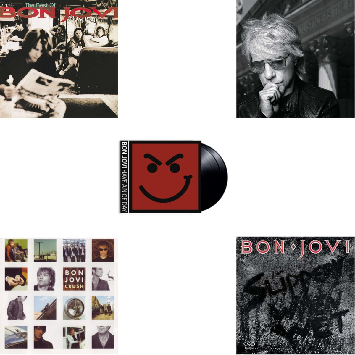 Cross Road (2LP) & 2020 (2LP/Gold Vinyl) & Slippery When Wet (180G) & Crush (180G) & Have A Niceday (180G)