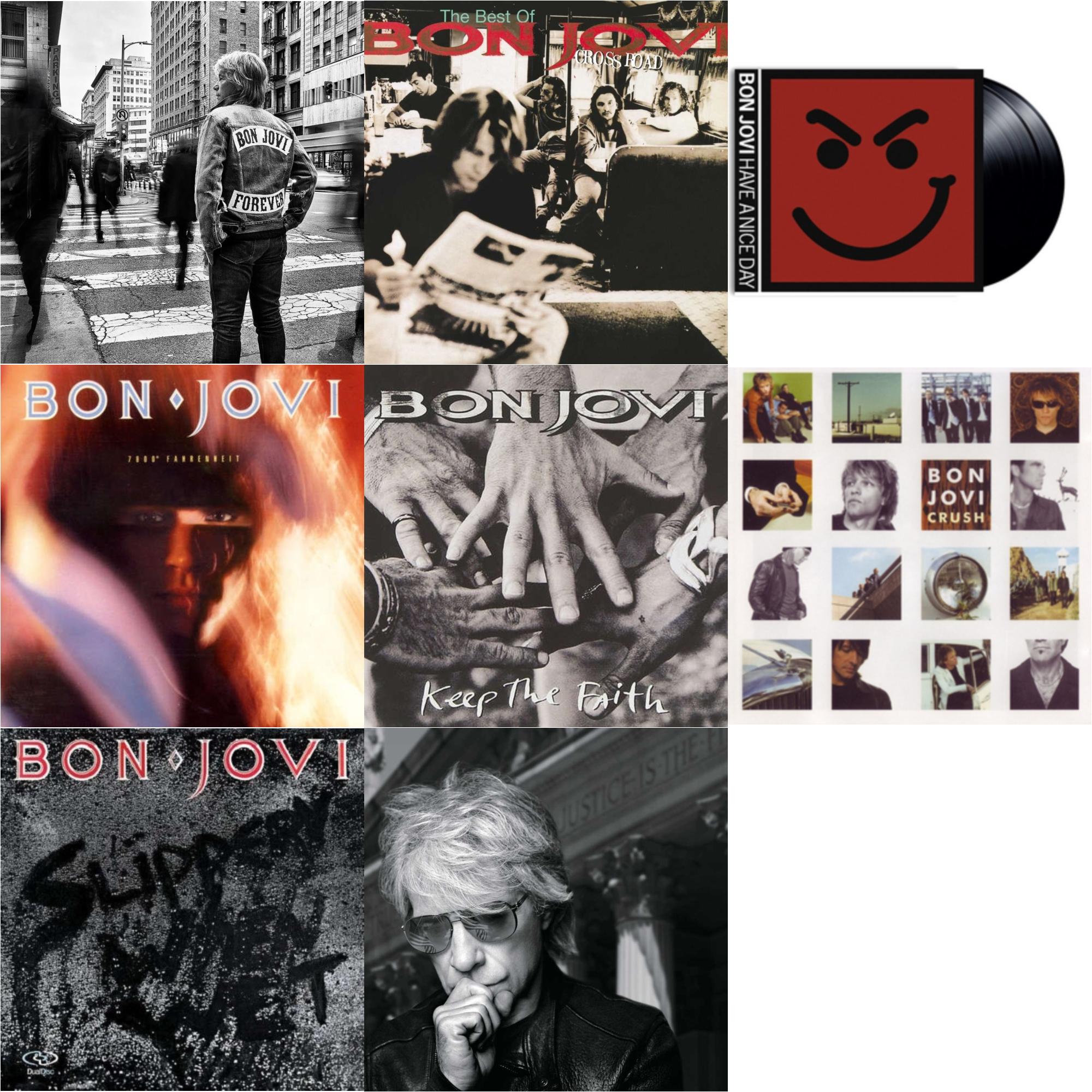 Forever & Cross Road (2LP) & 2020 (2LP/Gold Vinyl) & 7800º Fahrenheit (180G) & Slippery When Wet (180G) & Keep The Faith (180G) & Crush (180G) & Have A Niceday (180G)
