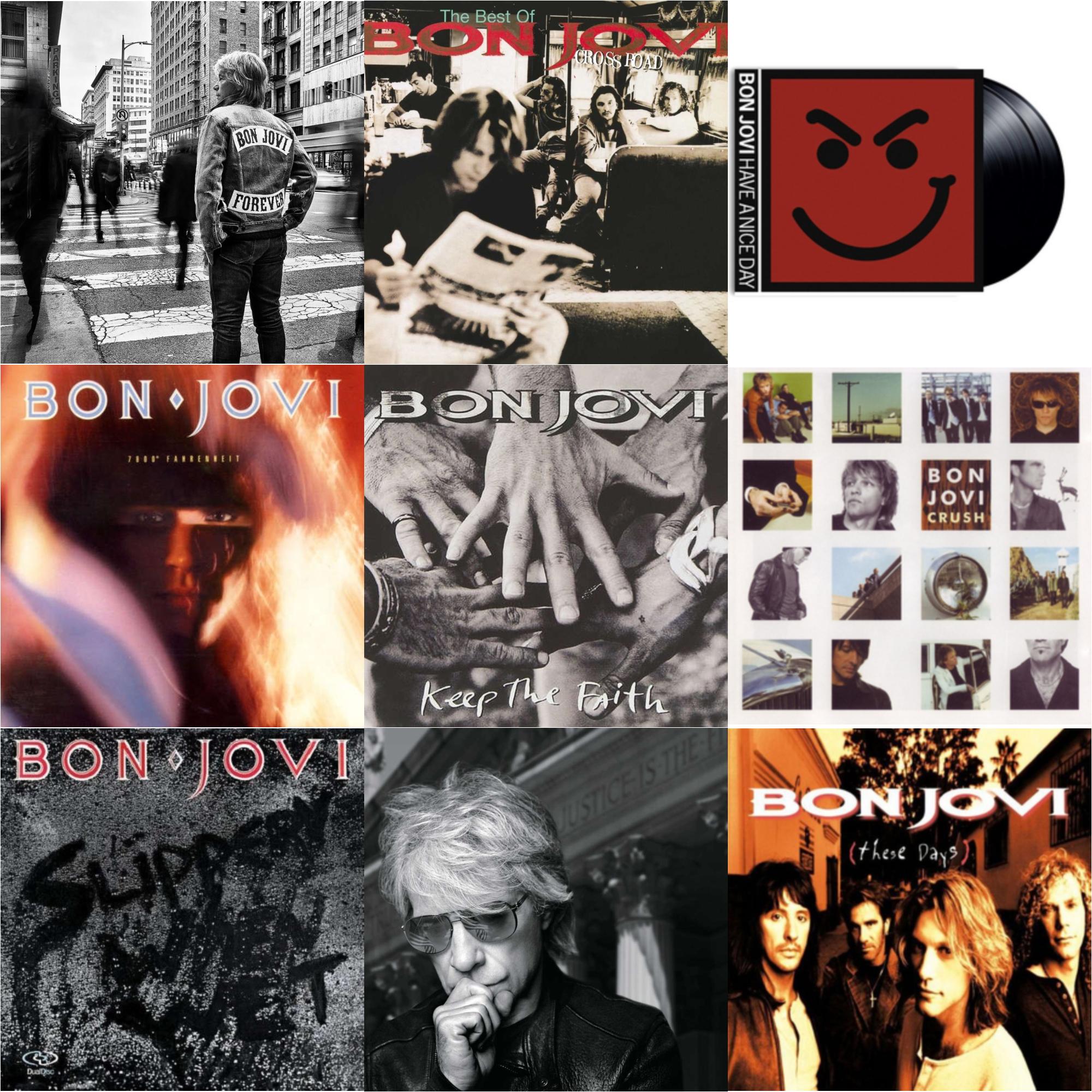 Forever & Cross Road (2LP) & 2020 (2LP/Gold Vinyl) & 7800º Fahrenheit (180G) & Slippery When Wet (180G) & Keep The Faith (180G) & These Days (180G) & Crush (180G) & Have A Niceday (180G)