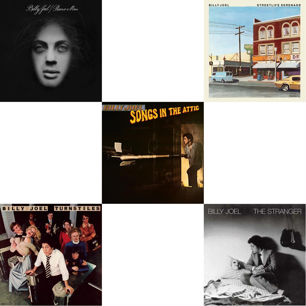 Billy Joel - Piano Man & Streetlife Serenade & Turnstiles & Songs In The Attic & Stranger (180G) - LP Vinyl Bundle