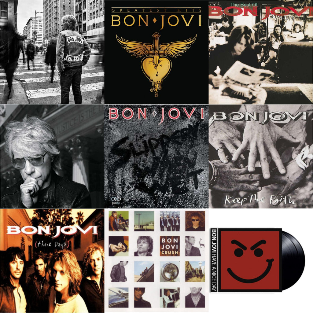 Forever & Greatest Hits (2LP) & Cross Road (2LP) & 2020 (2LP/Gold Vinyl) & Slippery When Wet (180G) & Keep The Faith (180G) & These Days (180G) & Crush (180G) & Have A Niceday (180G)