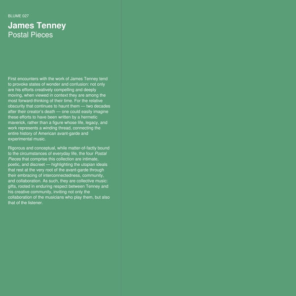 PRE-ORDER: James Tenney - Postal Pieces Vinyl Record
