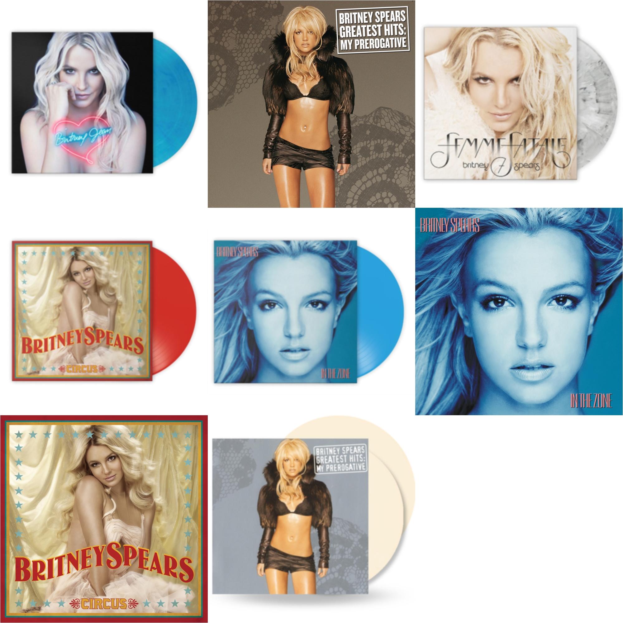 Britney Spears - In The Zone & Circus & Greatest Hits : My Prerogative (2LP) & In The Zone (Blue LP Vinyl/Import) & Circus (Red LP Vinyl/Import) & Britney Jean (Blue Marbled LP Vinyl/Import) & Femme Fatale (Light Grey Marbled LP Vinyl/Import) &