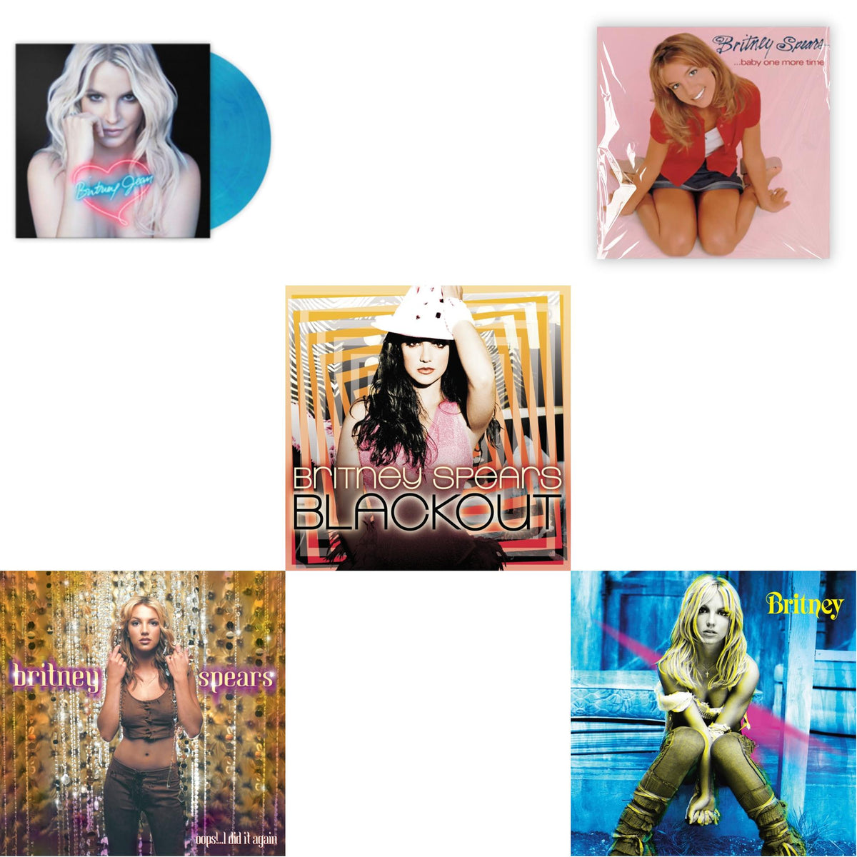 Britney Spears - Britney Jean (Blue Marbled LP Vinyl/Import) & Oops!... I Did It Again & Blackout & Baby One More Time & Britney