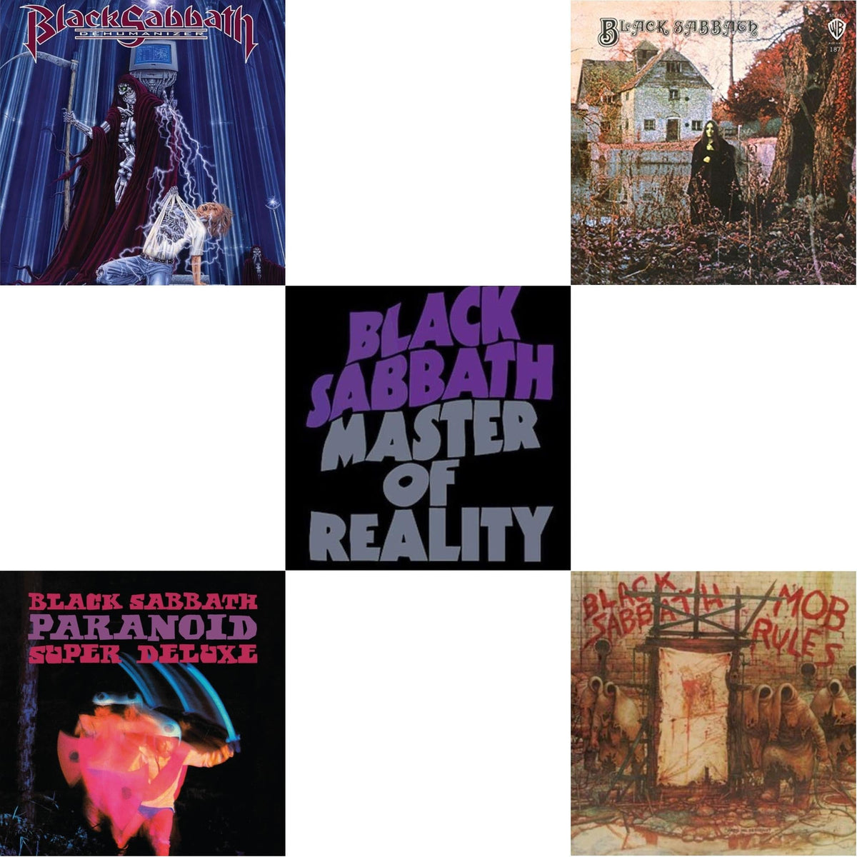Black Sabbath - Black Sabbath (180G) & Master Of Reality & Paranoid (Deluxe Edition) & Mob Rules (Deluxe/2LP) & Dehumanizer (Deluxe Edition/2LP) (Rocktober)
