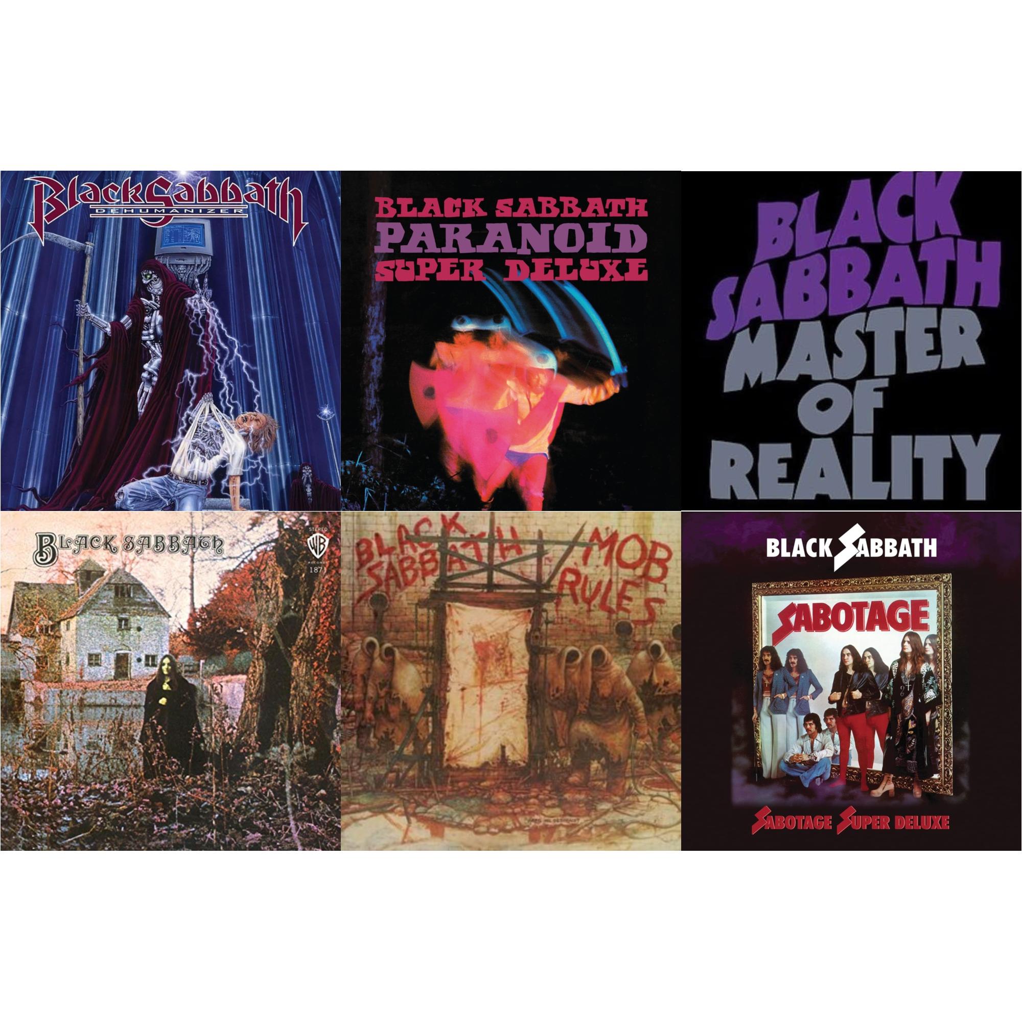 Black Sabbath - Black Sabbath (180G) & Master Of Reality & Sabotage (Super Deluxe Edition/4LP/7Inch) & Paranoid (Deluxe Edition) & Mob Rules (Deluxe/2LP) & Dehumanizer (Deluxe Edition/2LP) (Rocktober)