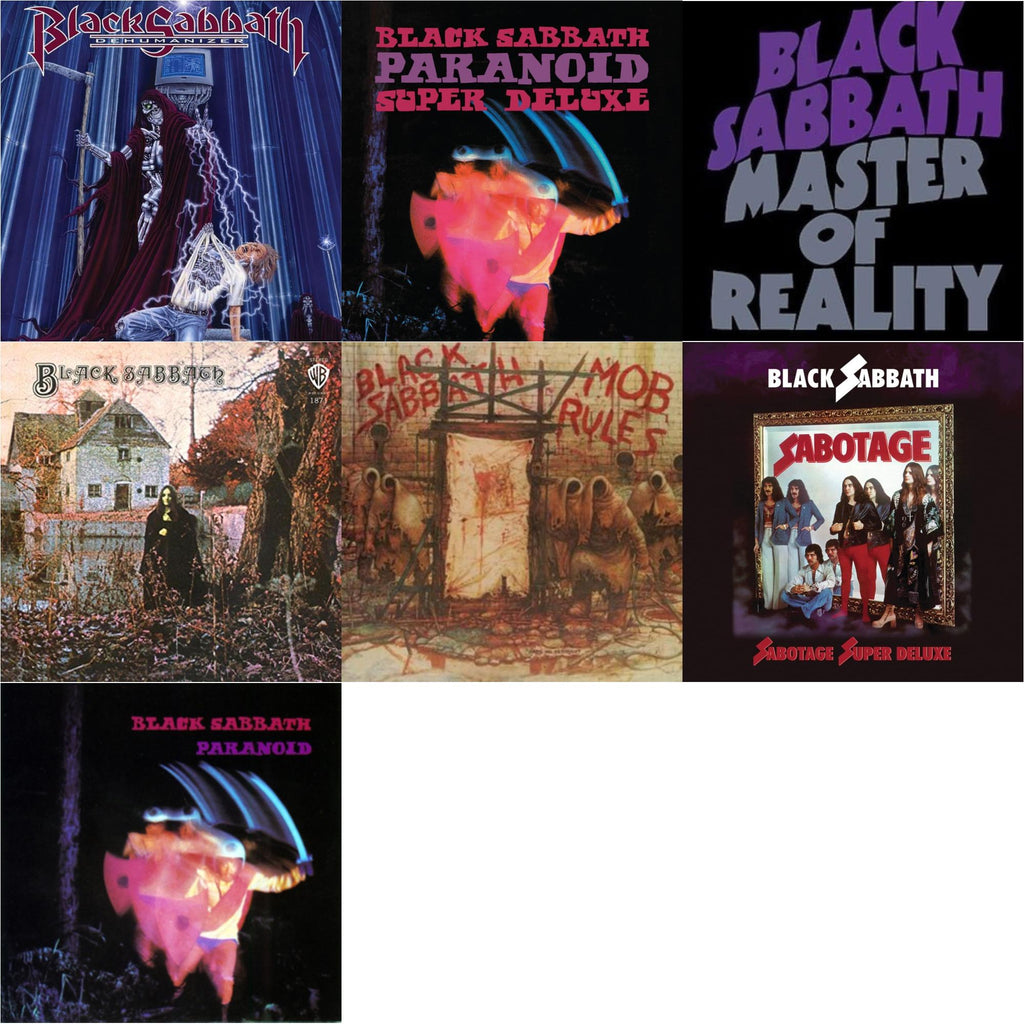 Black Sabbath - Black Sabbath (180G) & Paranoid & Master Of Reality & Sabotage (Super Deluxe Edition/4LP/7Inch) & Paranoid (Deluxe Edition) & Mob Rules (Deluxe/2LP) & Dehumanizer (Deluxe Edition/2LP) (Rocktober)