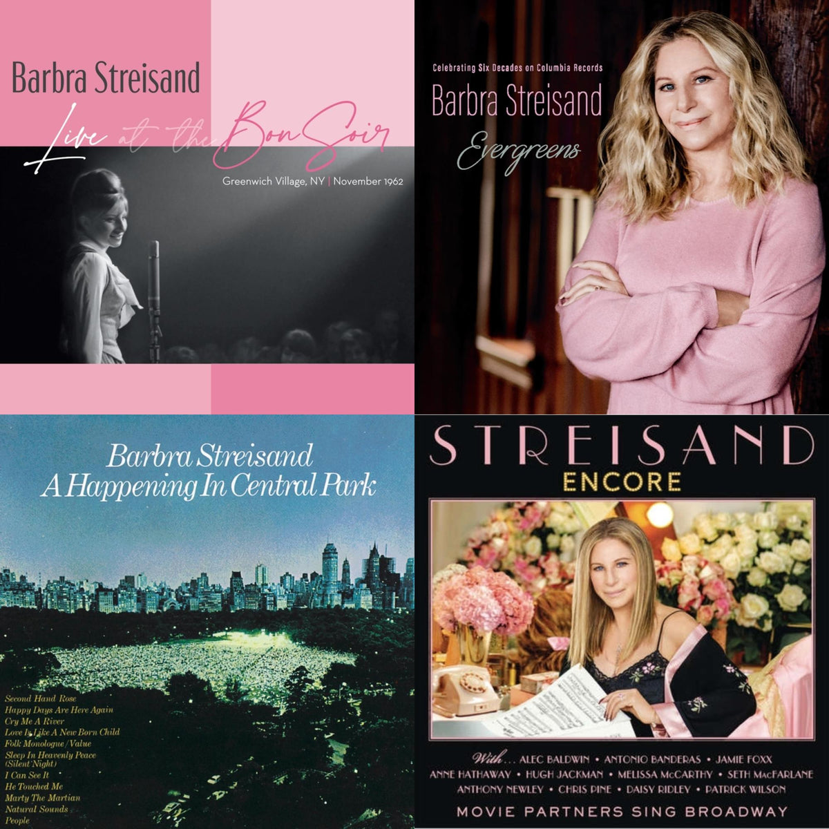 Live At The Bon Soir & Evergreens : Celebrating Six Decades On Columbia Records & Happening In Central Park & Encore: Movie Partners Sing Broadway