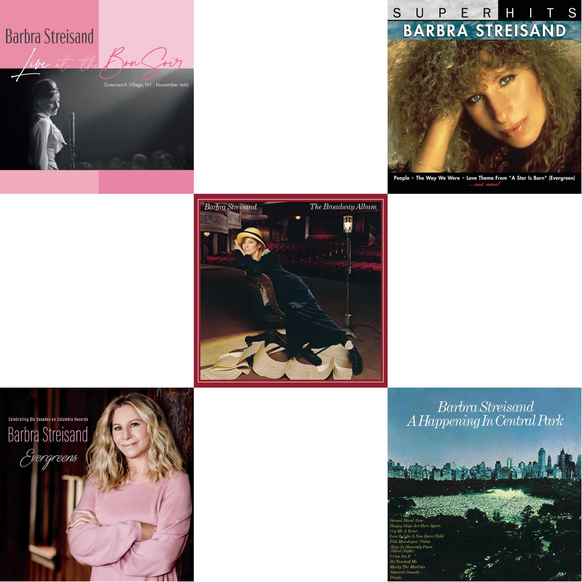Live At The Bon Soir & Evergreens : Celebrating Six Decades On Columbia Records & Broadway Album & Super Hits & Happening In Central Park