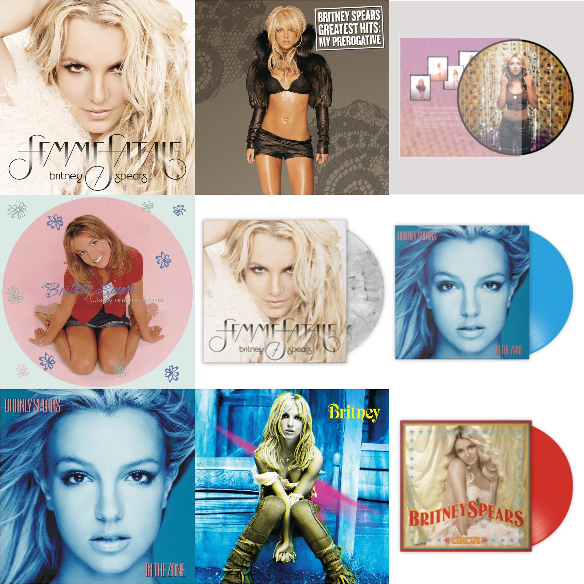 Britney Spears - Baby One More Time (Picture Disc/140G/Dl Code) & Oops!... I Did It Again (20Th Anniversary Edition Picture LP Vinyl) & Britney & In The Zone & Femme Fatale & Greatest Hits : My Prerogative (2LP) & In The Zone (Blue LP Vinyl/Import) &