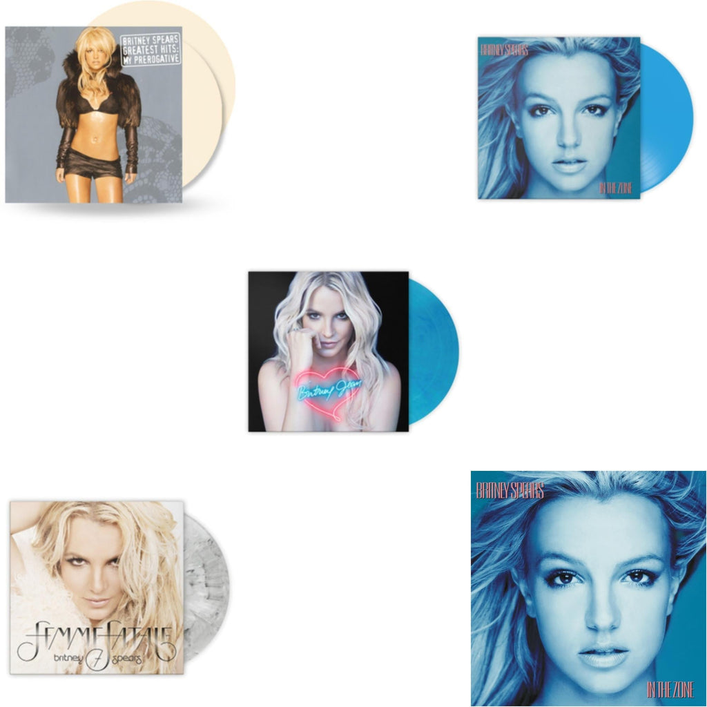 Britney Spears - Greatest Hits: My Prerogative (2LP/Cream Vinyl/Import) & Femme Fatale (Light Grey Marbled LP Vinyl/Import) & Britney Jean (Blue Marbled LP Vinyl/Import) & In The Zone (Blue LP Vinyl/Import) & In The Zone