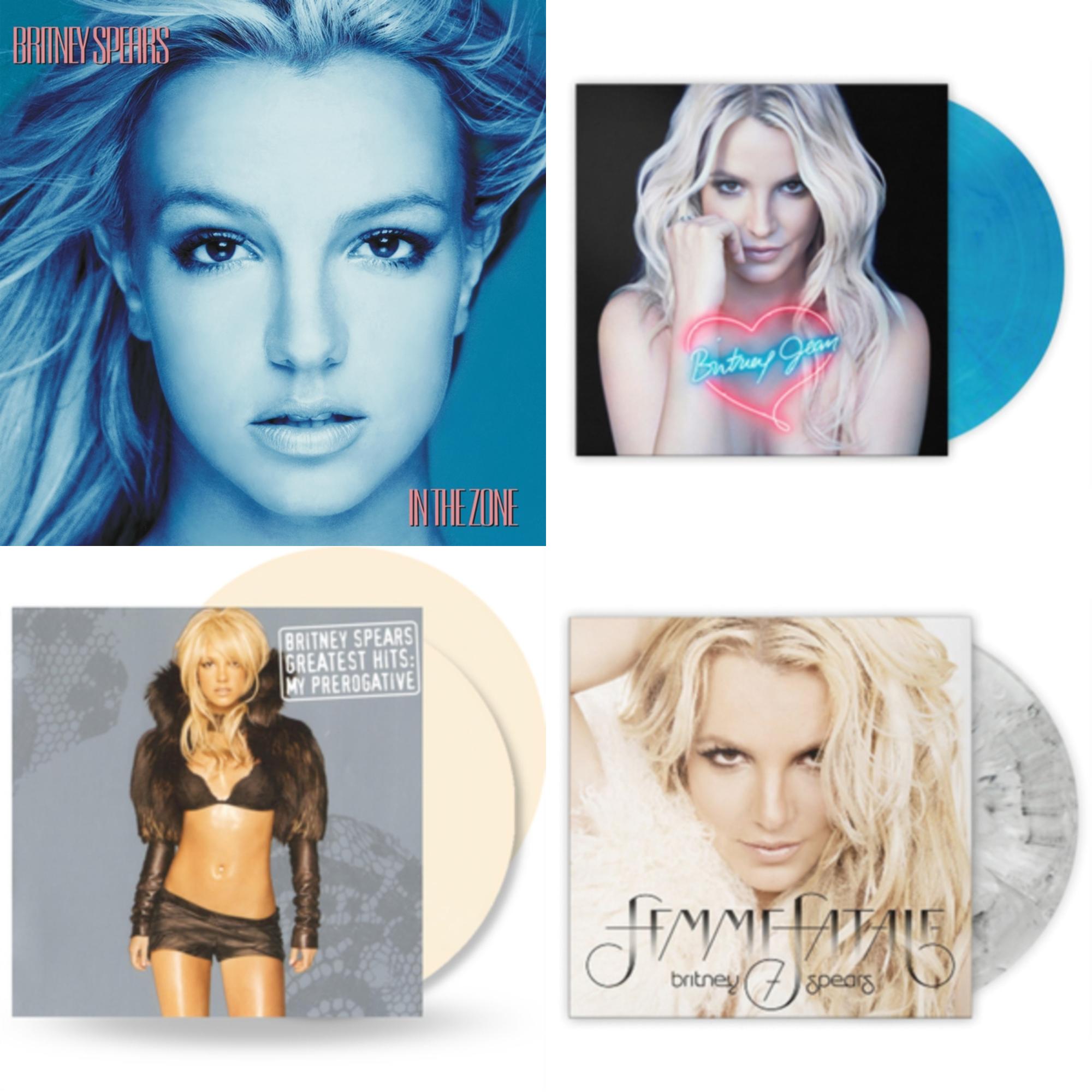 Britney Spears - In The Zone & Britney Jean (Blue Marbled LP Vinyl/Import) & Greatest Hits: My Prerogative (2LP/Cream Vinyl/Import) & Femme Fatale (Light Grey Marbled LP Vinyl/Import)
