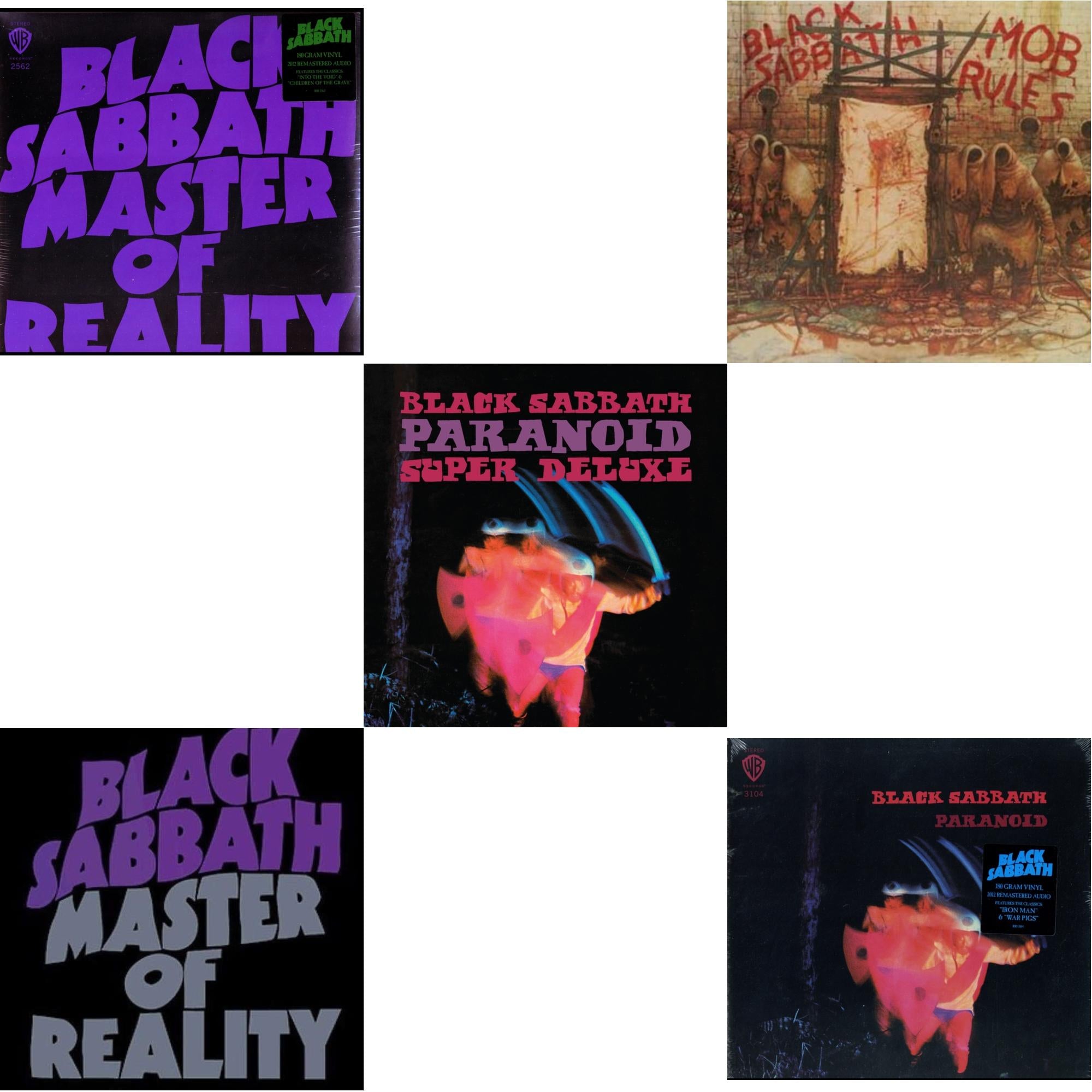 Black Sabbath - Paranoid (180G) & Master Of Reality (180G) & Master Of Reality & Paranoid (Deluxe Edition) & Mob Rules (Deluxe/2LP)