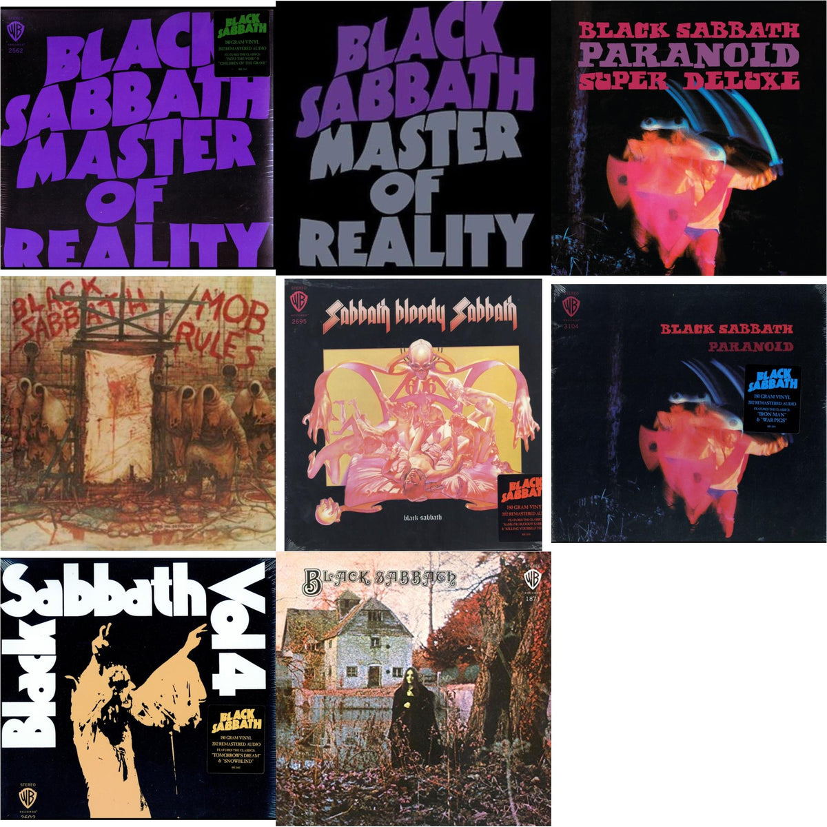 Black Sabbath - Vol. 4 (180G) & Sabbath Bloody Sabbath (180G) & Black Sabbath (180G) & Paranoid (180G) & Master Of Reality (180G) & Master Of Reality & Paranoid (Deluxe Edition) & Mob Rules (Deluxe/2LP)