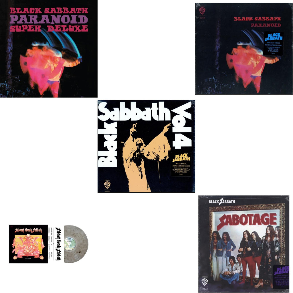 Black Sabbath - Paranoid (Deluxe Edition) & Sabbath Bloody Sabbath (Smoky LP Vinyl) (Syeor) & Vol. 4 (180G) & Paranoid (180G) & Sabotage (180G)