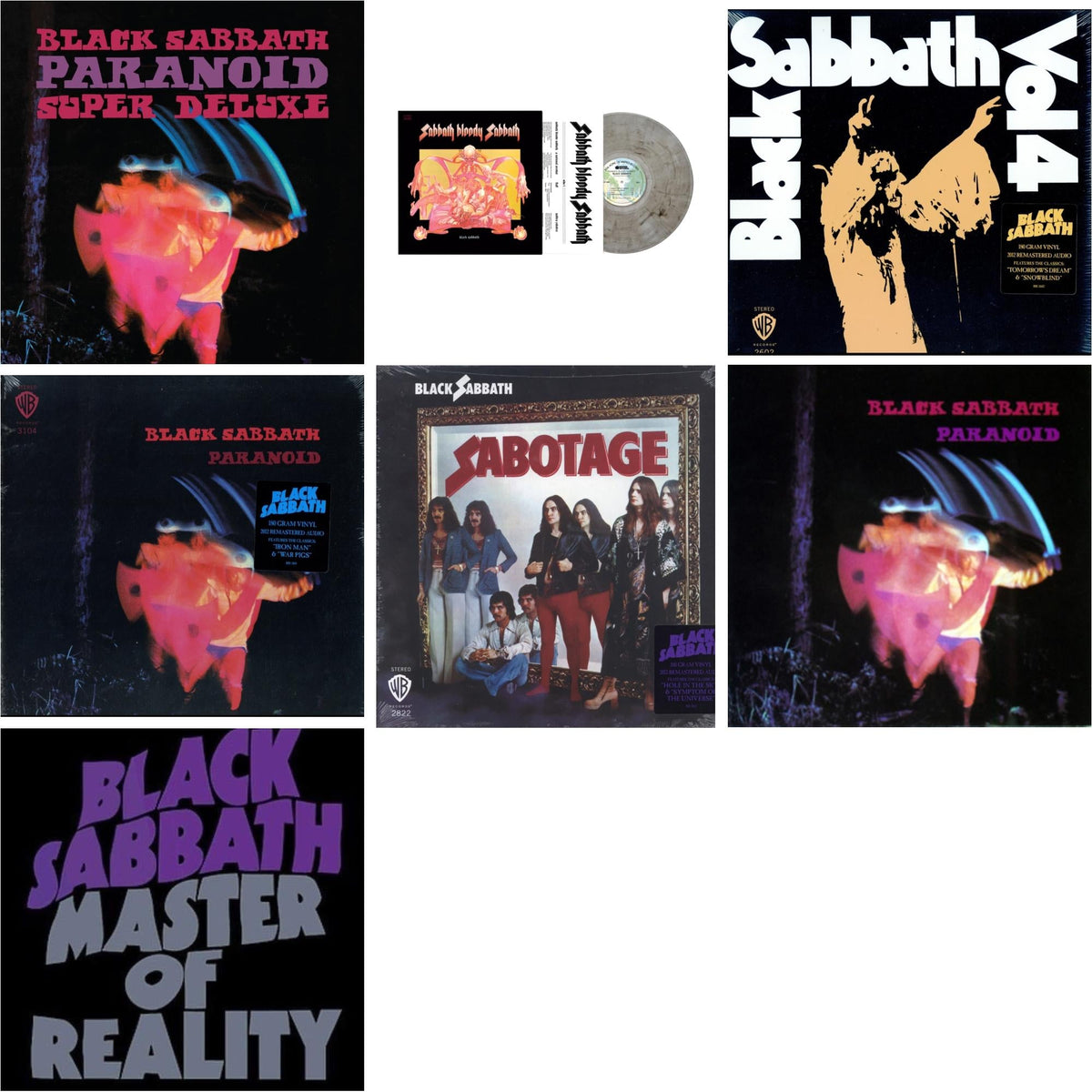 Black Sabbath - Paranoid (Deluxe Edition) & Sabbath Bloody Sabbath (Smoky LP Vinyl) (Syeor) & Vol. 4 (180G) & Paranoid (180G) & Sabotage (180G) & Paranoid & Master Of Reality