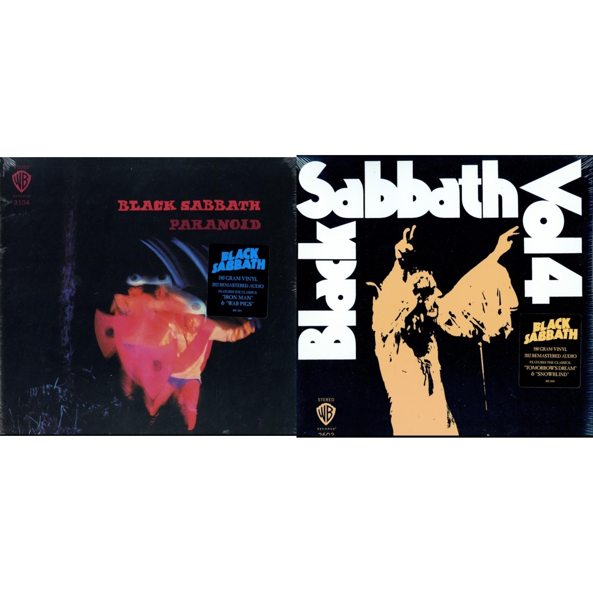 Black Sabbath - Paranoid (180G) & Vol. 4 (180G) - LP Vinyl Bundle