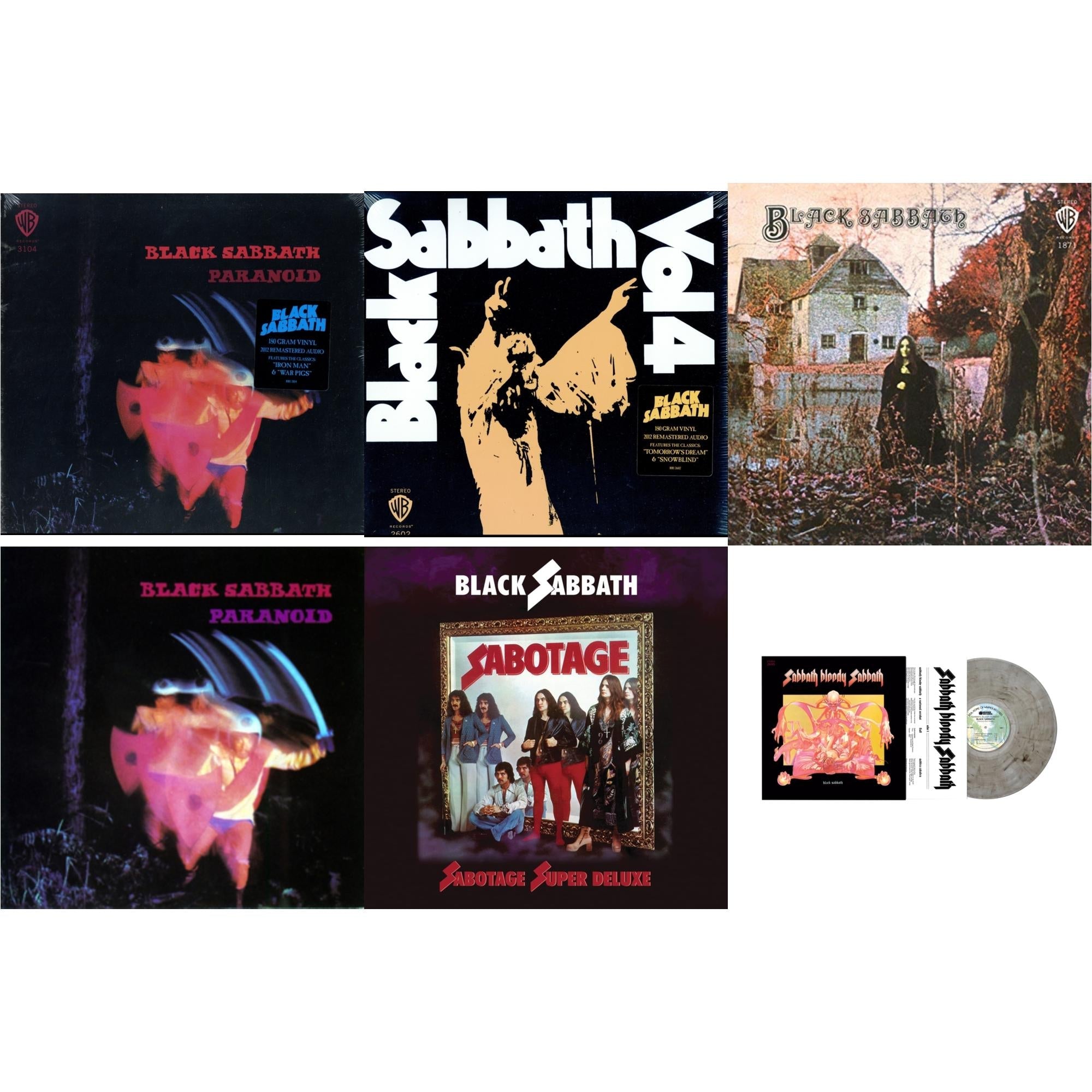 Black Sabbath - Paranoid (180G) & Vol. 4 (180G) & Black Sabbath (180G) & Paranoid & Sabotage (Super Deluxe Edition/4LP/7Inch) & Sabbath Bloody Sabbath (Smoky LP Vinyl) (Syeor)