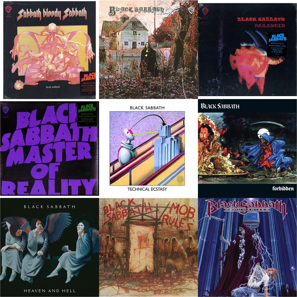 Sabbath Bloody Sabbath (180G) & Black Sabbath (180G) & Paranoid (180G) & Master Of Reality (180G) & Technical Ecstasy & Forbidden (2024 Tony Iommi Remix) & Heaven & Hell (Deluxe/2LP) & Mob Rules (Deluxe/2LP) & Dehumanizer (Deluxe Edition/2LP) (Rocktober)