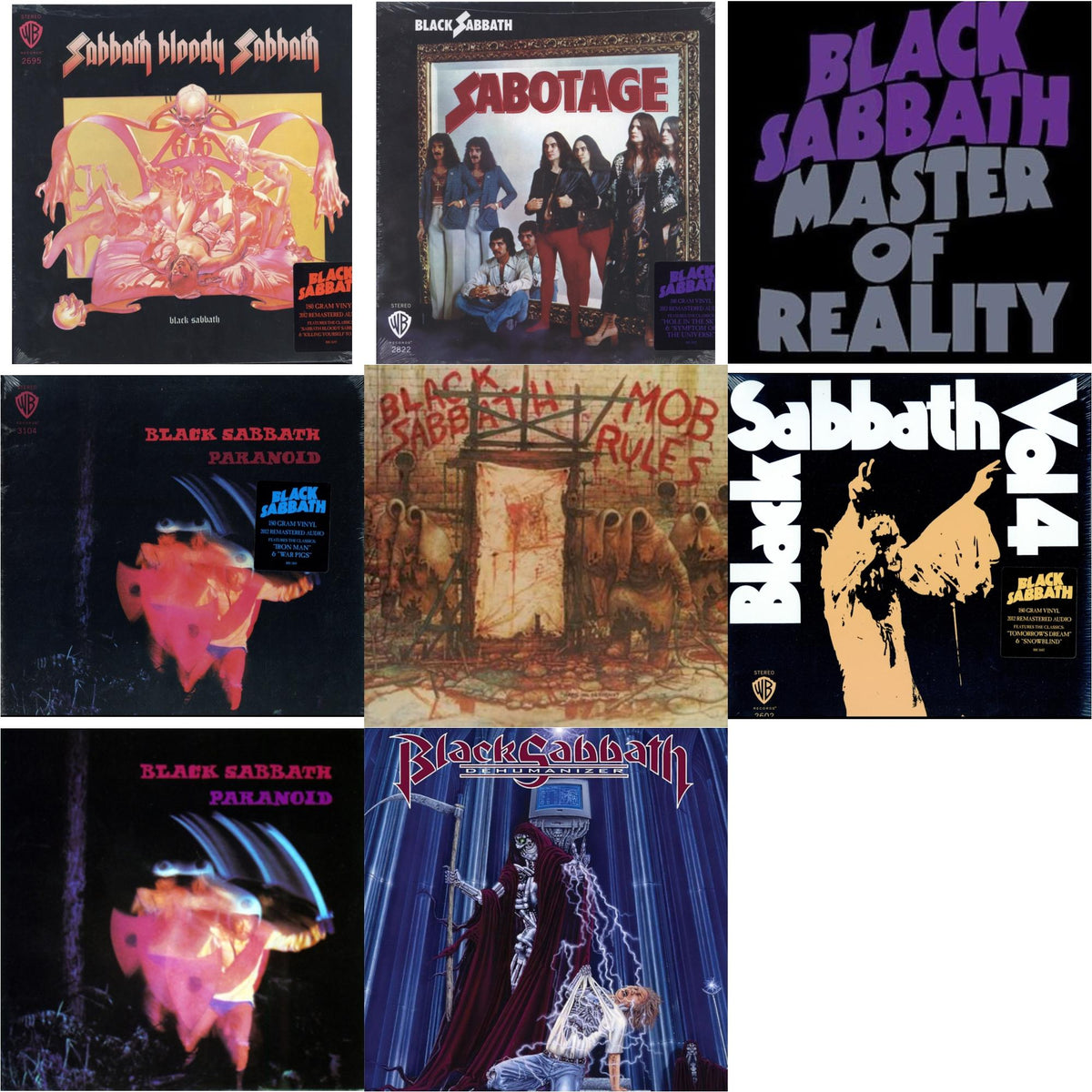 Sabotage (180G) & Vol. 4 (180G) & Sabbath Bloody Sabbath (180G) & Paranoid (180G) & Paranoid & Master Of Reality & Mob Rules (Deluxe/2LP) & Dehumanizer (Deluxe Edition/2LP) (Rocktober)