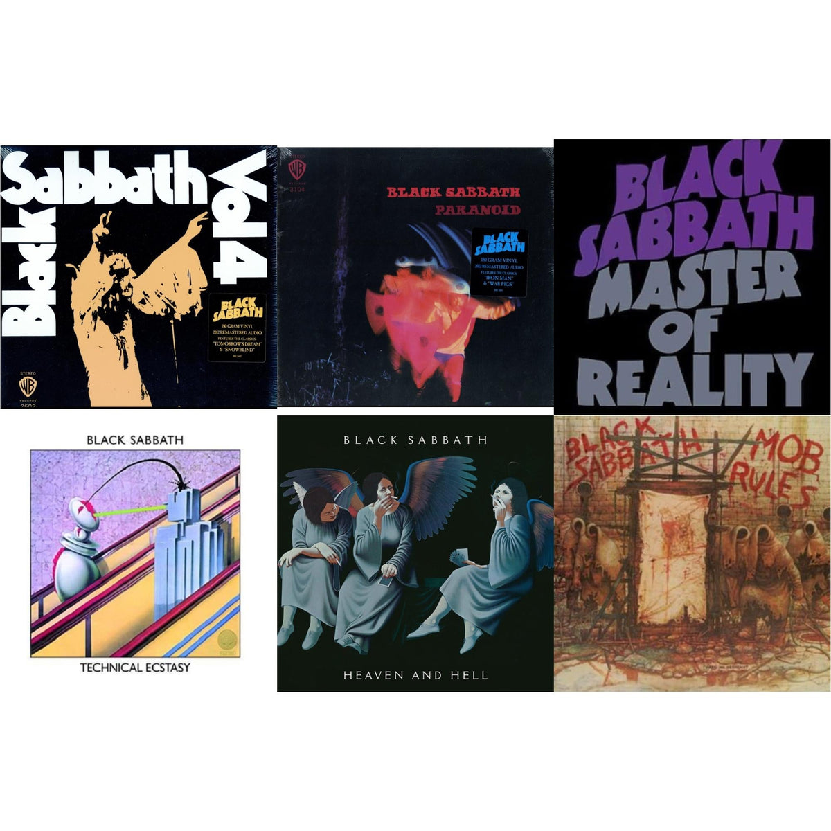 Vol. 4 (180G) & Paranoid (180G) & Master Of Reality & Technical Ecstasy & Heaven & Hell (Deluxe/2LP) & Mob Rules (Deluxe/2LP)