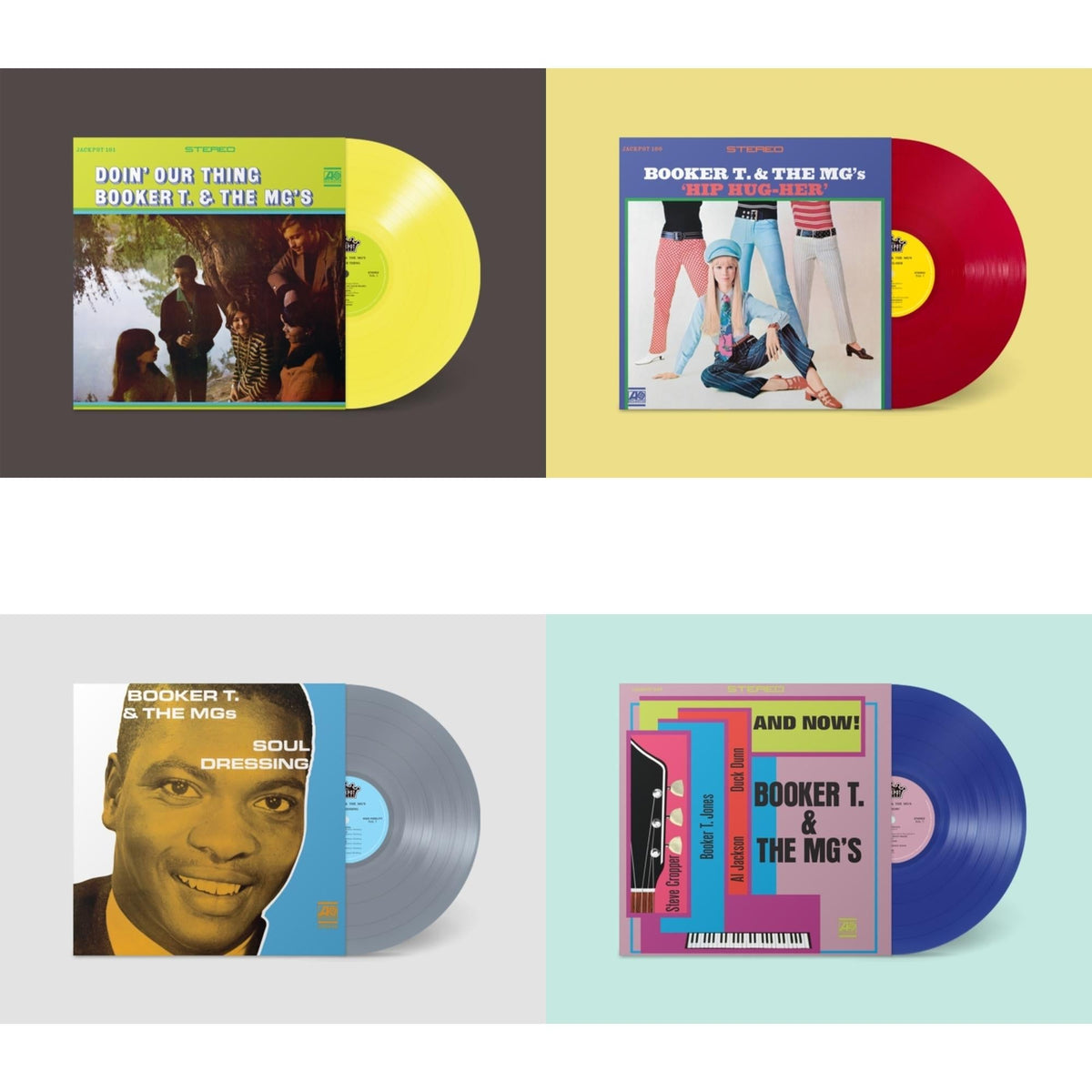 Booker T & The Mgs - Doin Our Thing (Yellow LP Vinyl) (Ams Exclusive) & Hip Hug-Her (Apple Red LP Vinyl) (Ams Exclusive) & Soul Dressing (Grey LP Vinyl) (Ams Exclusive) & And Now (Dark Blue LP Vinyl) (Ams Exclusive)