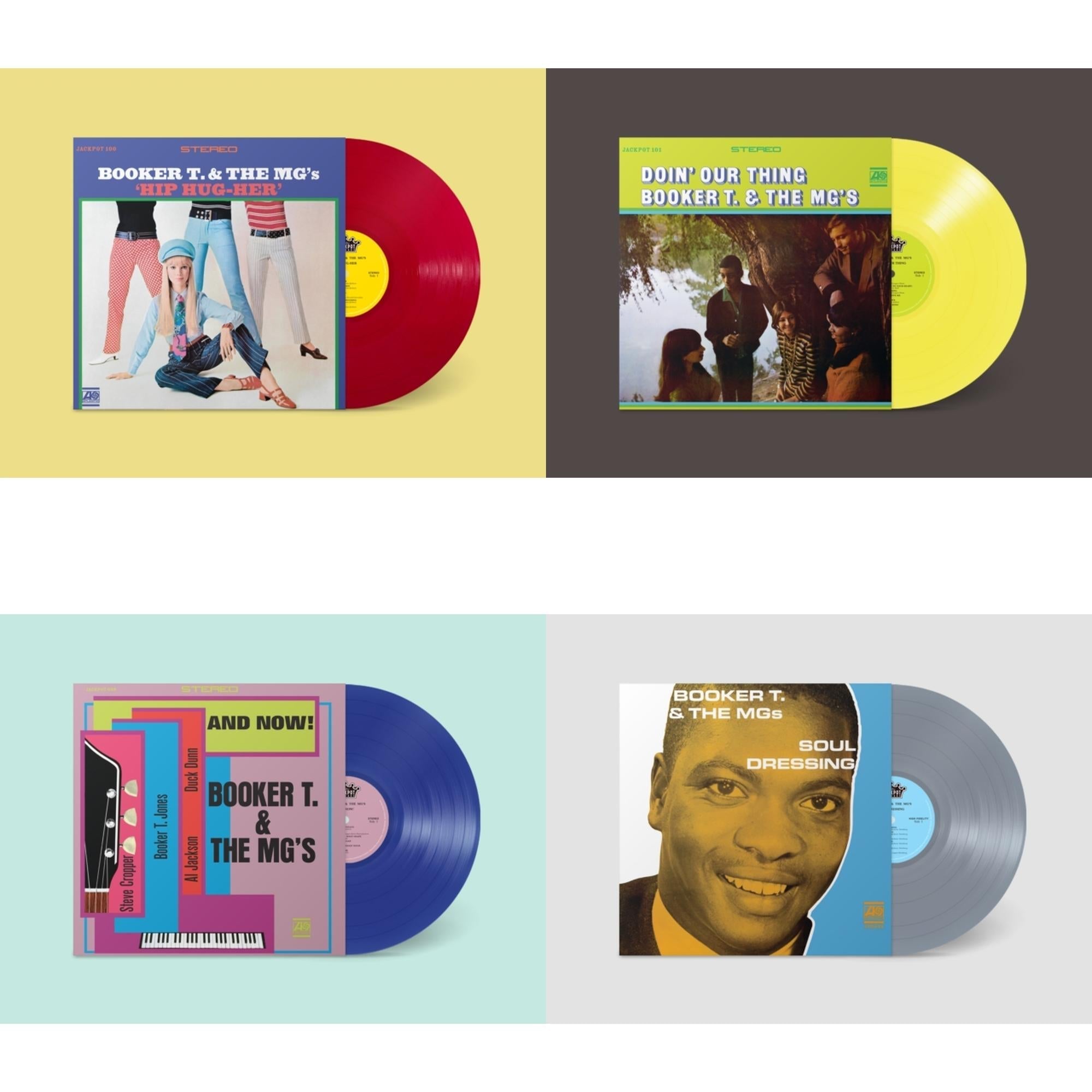 Booker T & The Mgs - Hip Hug-Her (Apple Red LP Vinyl) (Ams Exclusive) & Doin Our Thing (Yellow LP Vinyl) (Ams Exclusive) & And Now (Dark Blue LP Vinyl) (Ams Exclusive) & Soul Dressing (Grey LP Vinyl) (Ams Exclusive)