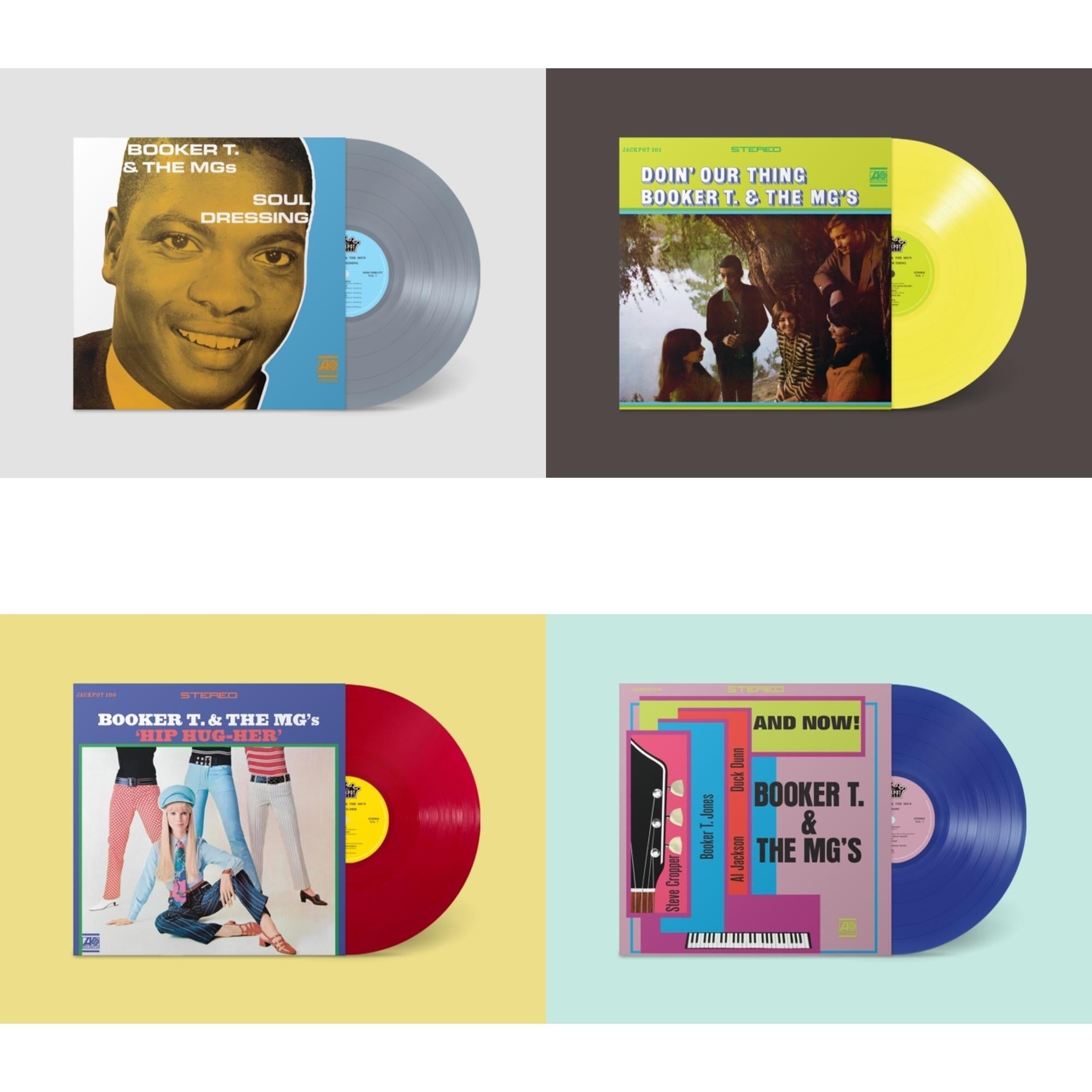 Booker T & The Mgs - Soul Dressing (Grey LP Vinyl) (Ams Exclusive) & Doin Our Thing (Yellow LP Vinyl) (Ams Exclusive) & Hip Hug-Her (Apple Red LP Vinyl) (Ams Exclusive) & And Now (Dark Blue LP Vinyl) (Ams Exclusive)