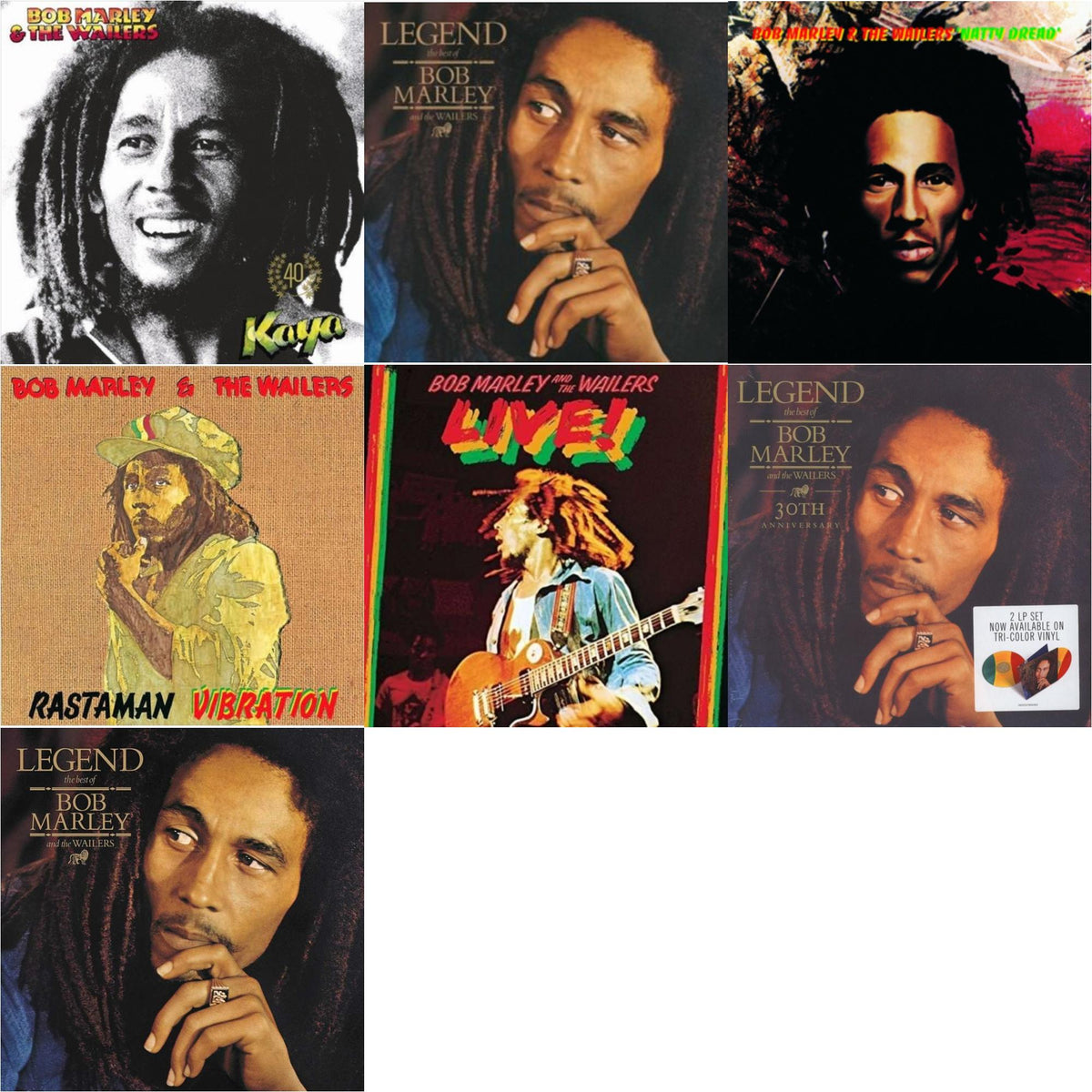 Legend & Natty Dread (180G) & Legend - The Best Of Bob Marley & The Wailers (2LP) & Legend (30Th Anniversary) & Live (180G) & Rastaman Vibration & Kaya 40 (2LP)