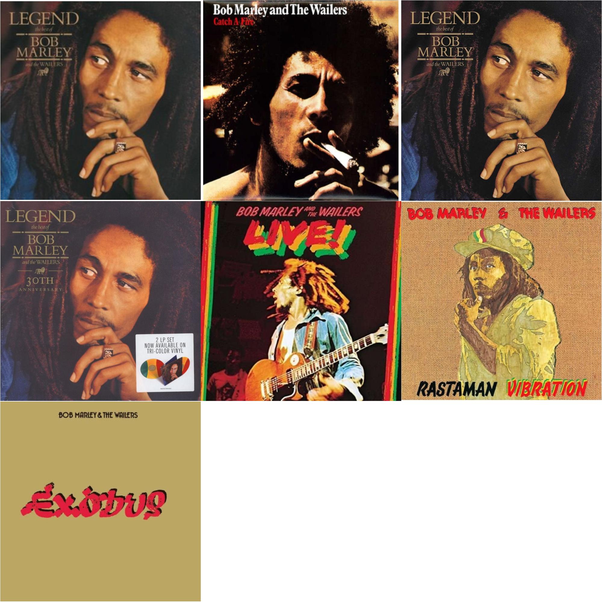 Legend & Catch A Fire & Legend - The Best Of Bob Marley & The Wailers (2LP) & Legend (30Th Anniversary) & Live (180G) & Rastaman Vibration & Exodus