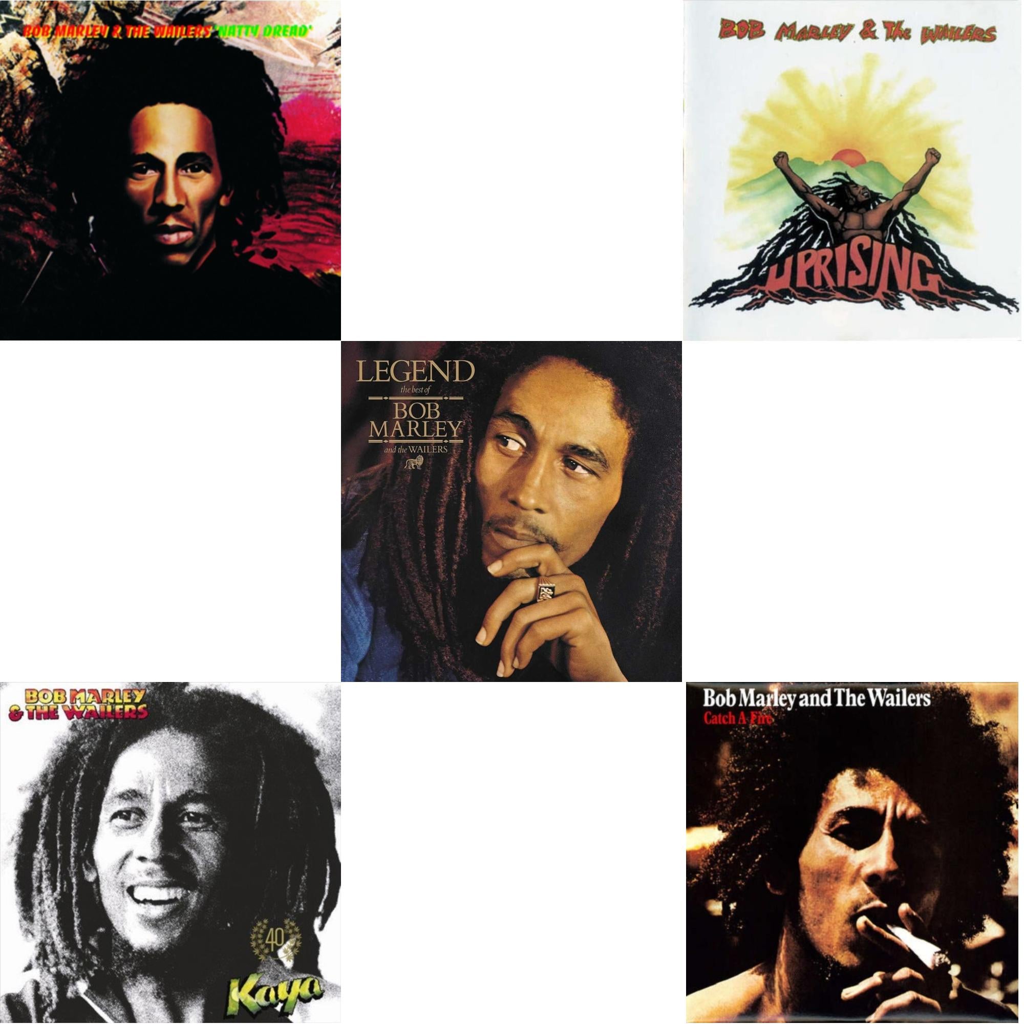 Natty Dread (180G) & Catch A Fire & Legend - The Best Of Bob Marley & The Wailers (2LP) & Uprising & Kaya 40 (2LP)