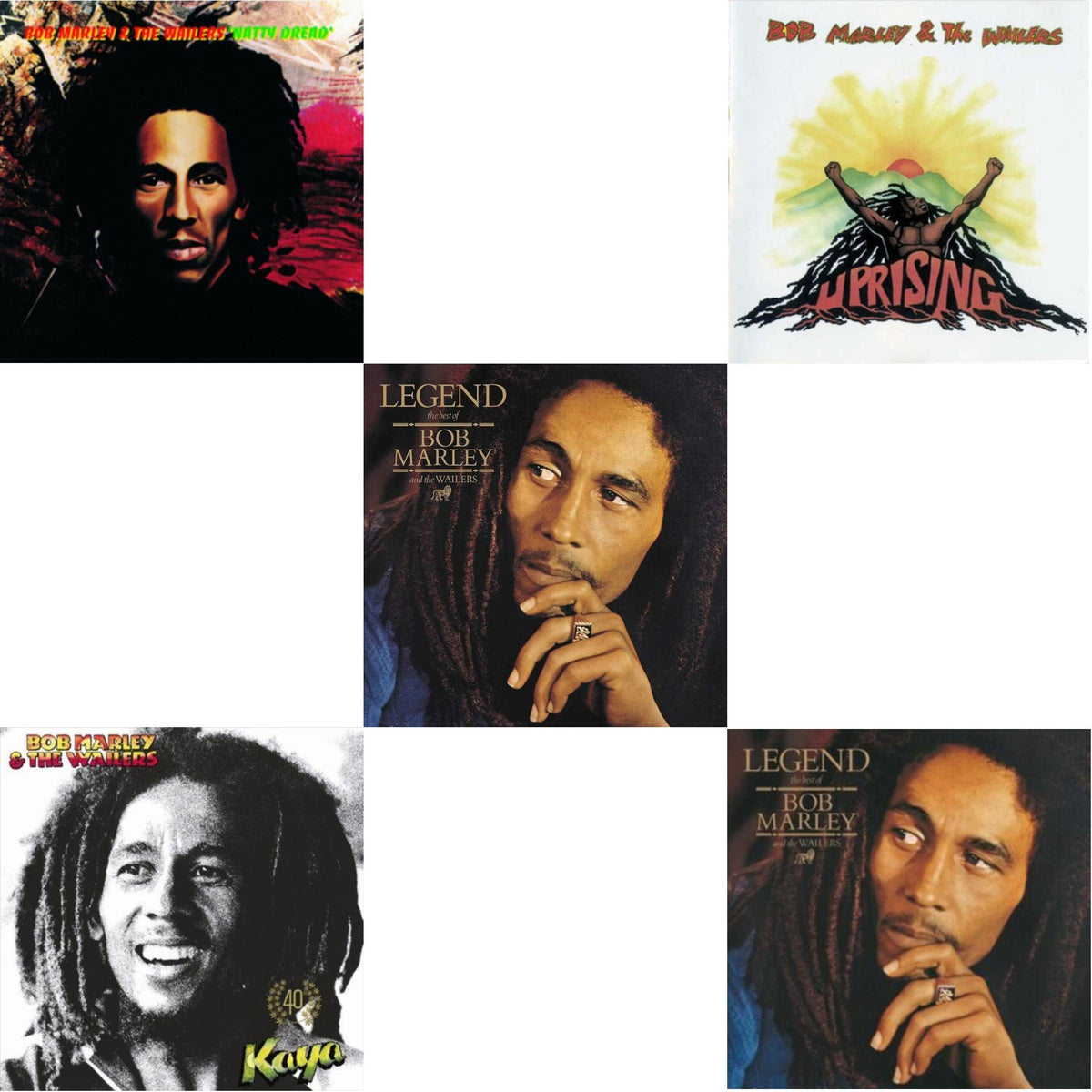 Bob & The Wailers Marley - Natty Dread (180G) & Kaya 40 (2 LP) & Legend - The Best Of Bob Marley & The Wailers (2LP) & Uprising & Legend