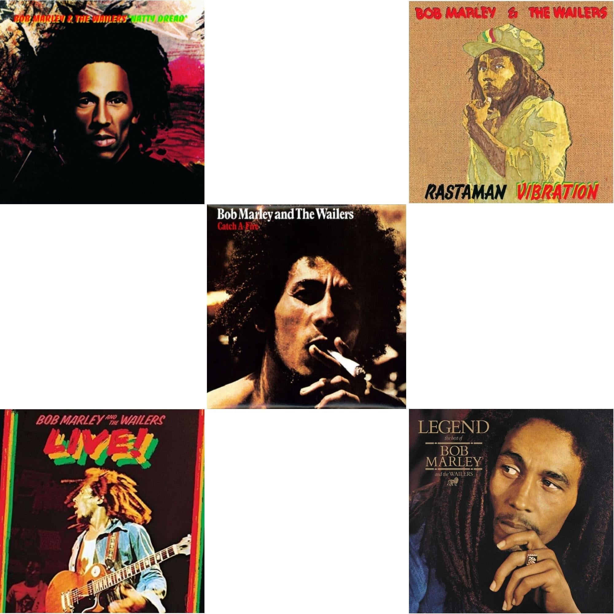 Natty Dread (180G) & Catch A Fire & Legend - The Best Of Bob Marley & The Wailers (2LP) & Live (180G) & Rastaman Vibration