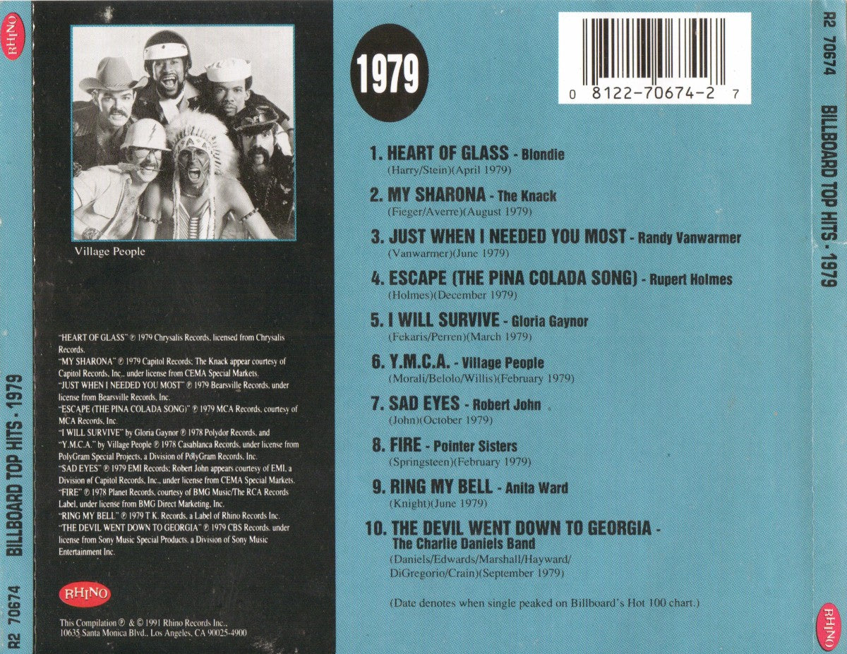 Billboard Top Hits - 1979 Music CD