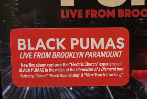 Black Pumas – Live From Brooklyn Paramount (2-CD) Music CD