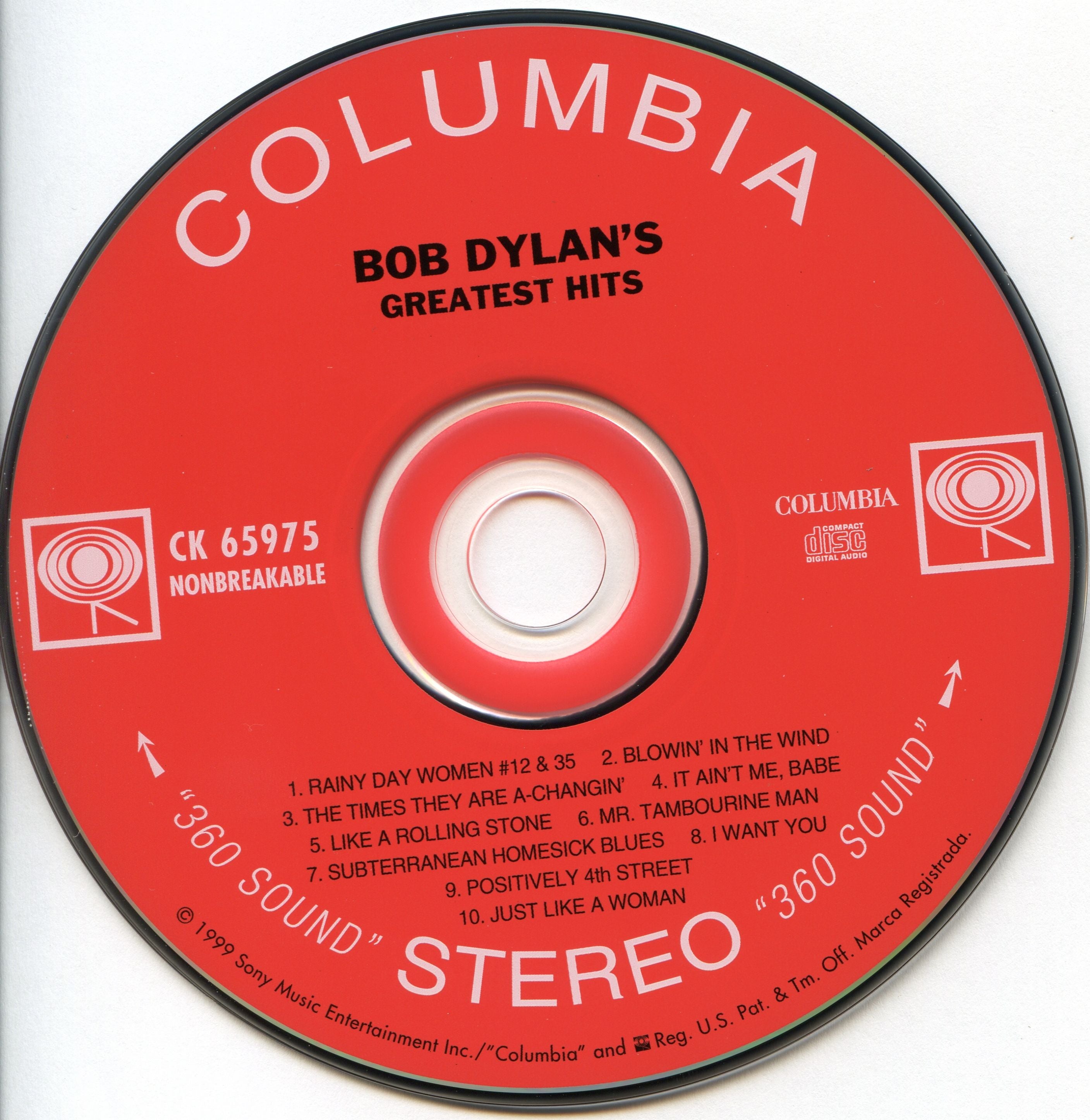 Bob Dylan – Bob Dylan's Greatest Hits, Volume 1 Remastered Music CD
