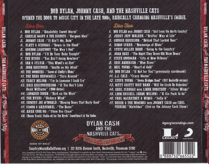 Bob Dylan – Dylan, Cash & the Nashville Cats: A New Music City (2-CD) Music CD