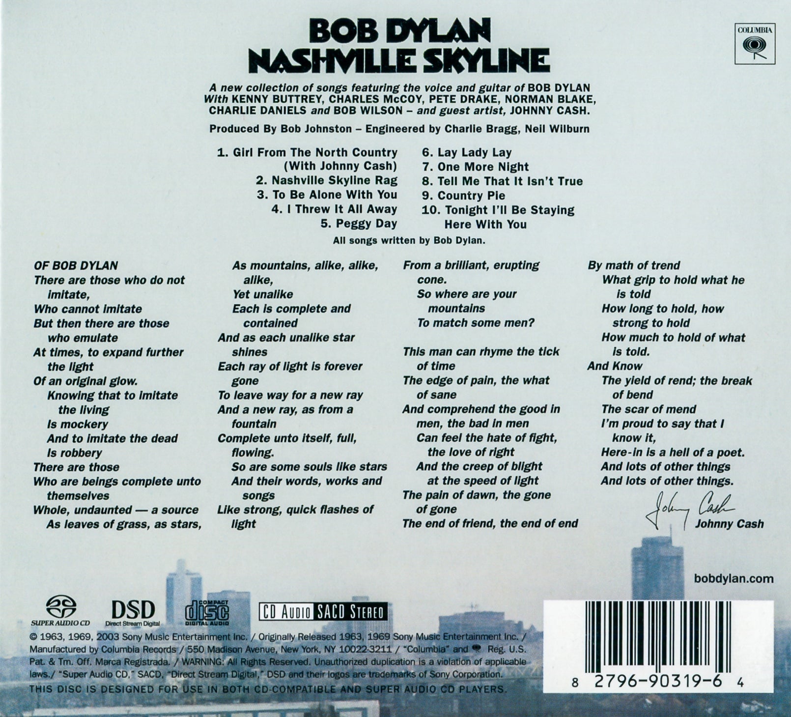 Bob Dylan – Nashville Skyline (LP Vinyl) Vinyl Record