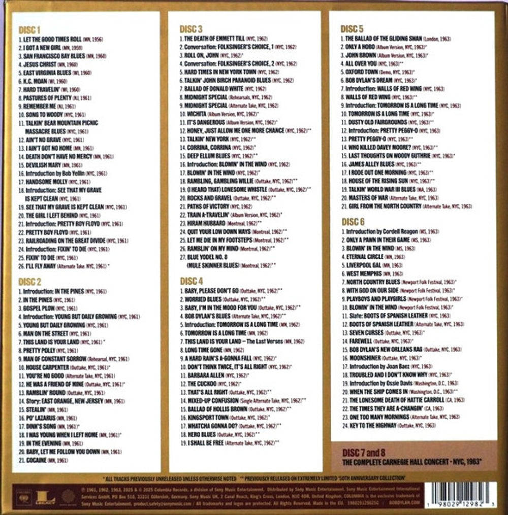 Bob Dylan – The Bootleg Series Vol. 18: Through The Open Window, 1956-1963 (8-CD) Music CD