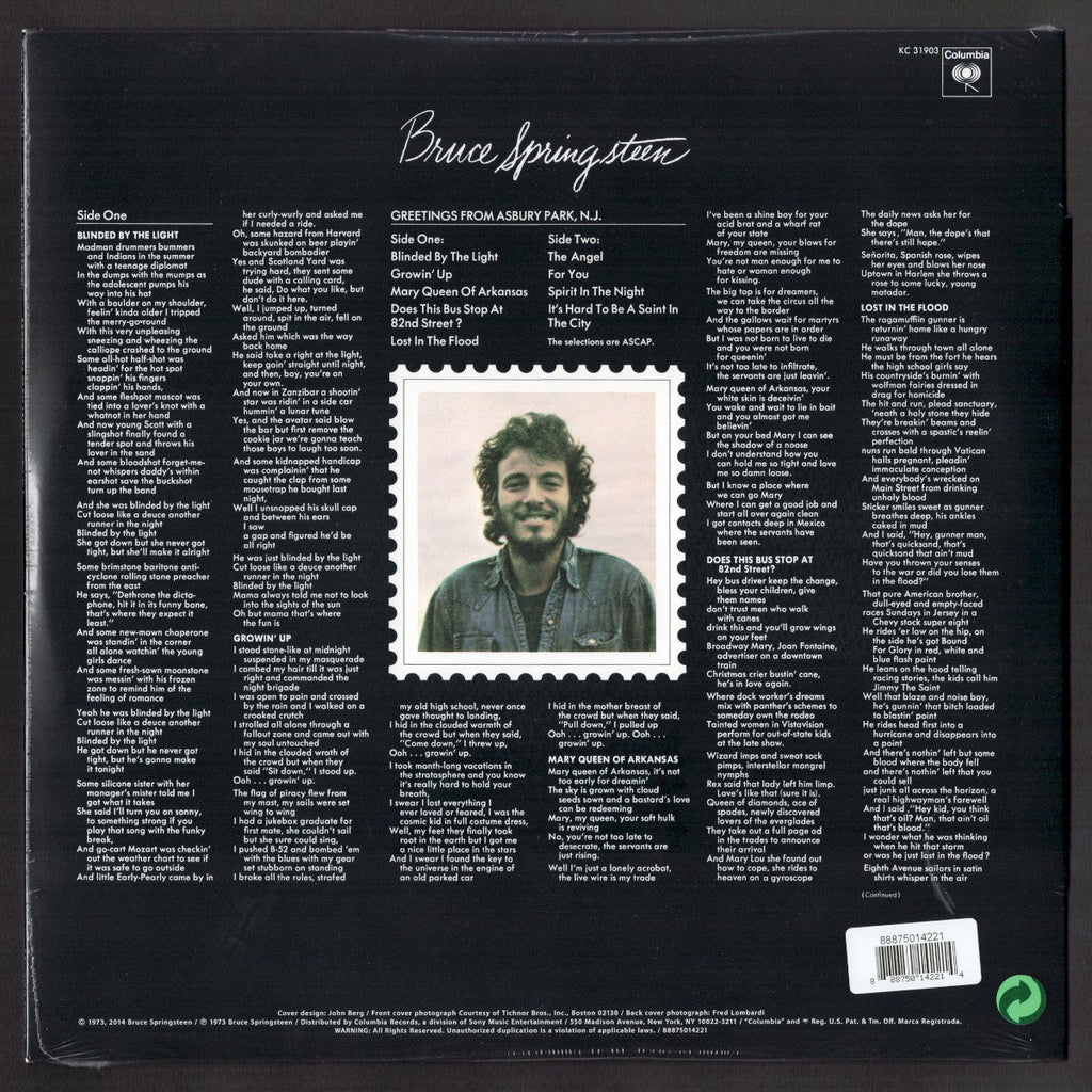 Bruce Springsteen – Greetings From Asbury Park, NJ (LP Vinyl) Vinyl Record